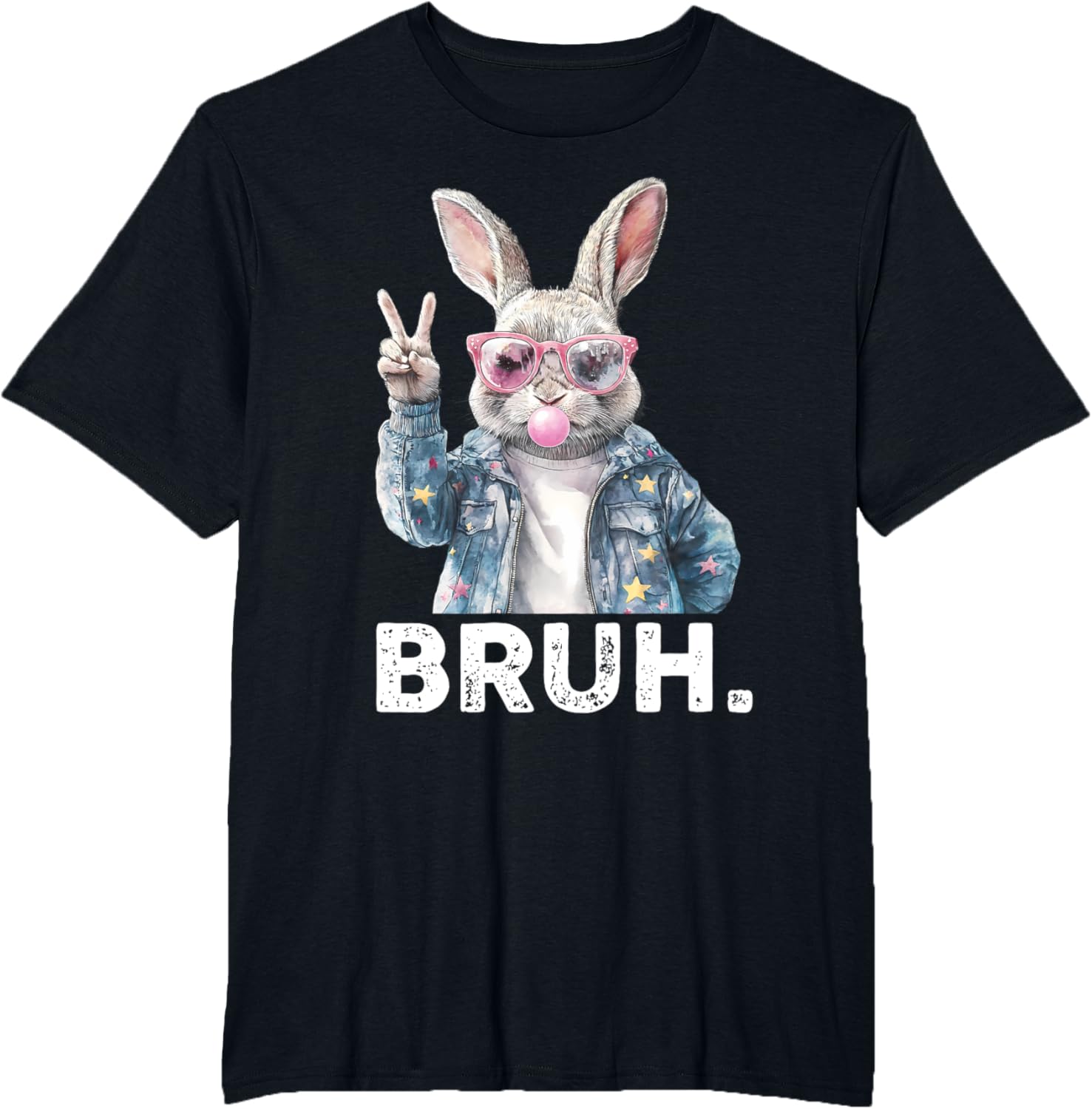 Bruh Meme Easter Bunny Blow Bubble Gum Sunglasses Boys Kids T-Shirt