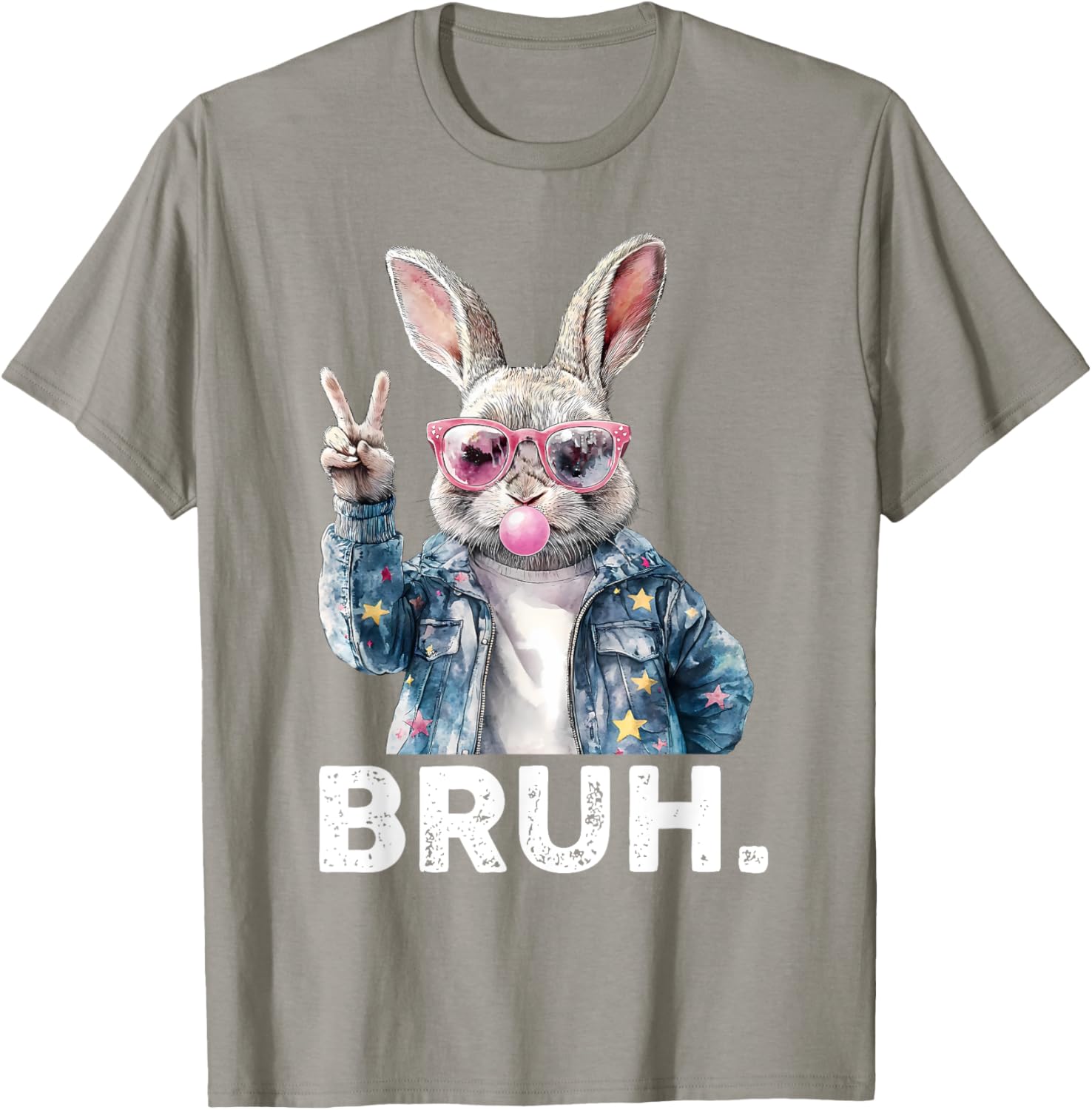 Bruh Meme Easter Bunny Blow Bubble Gum Sunglasses Boys Kids T-Shirt