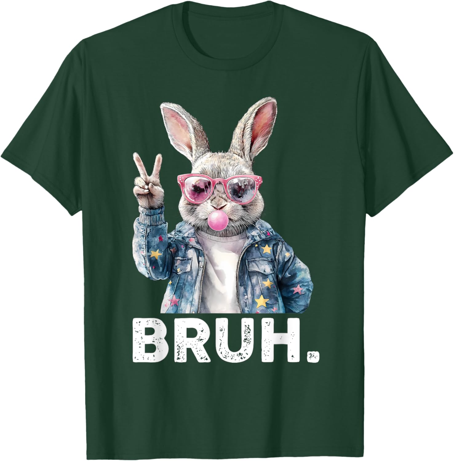 Bruh Meme Easter Bunny Blow Bubble Gum Sunglasses Boys Kids T-Shirt