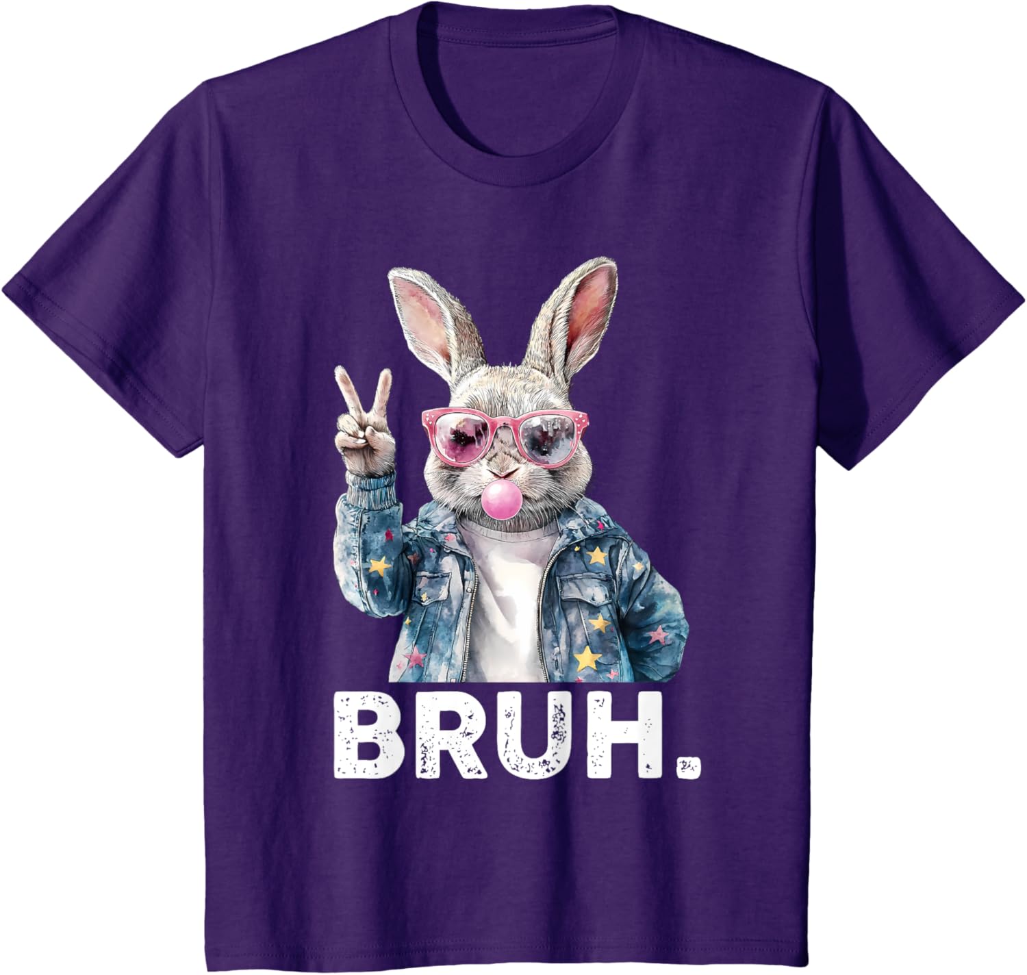 Bruh Meme Easter Bunny Blow Bubble Gum Sunglasses Boys Kids T-Shirt