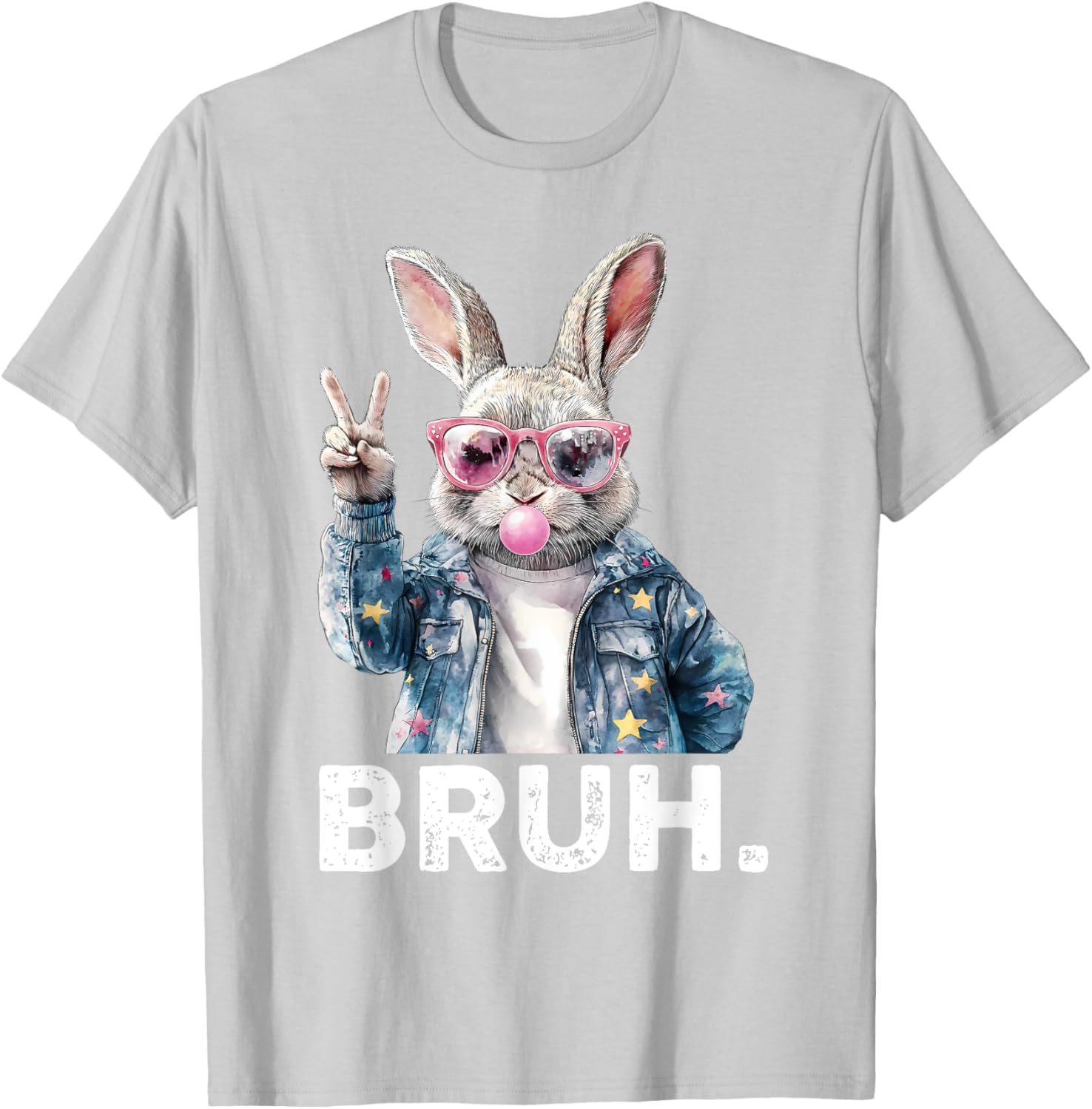 Bruh Meme Easter Bunny Blow Bubble Gum Sunglasses Boys Kids T-Shirt