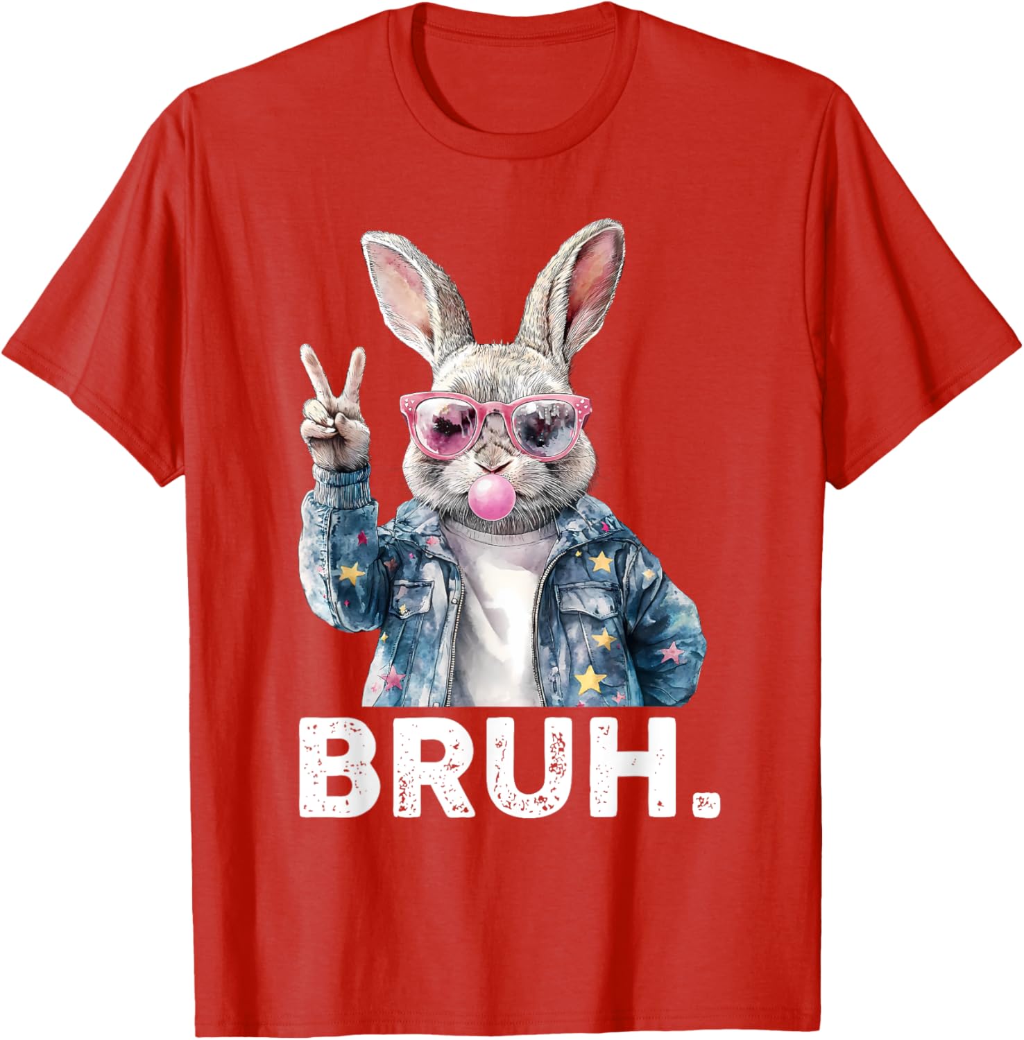 Bruh Meme Easter Bunny Blow Bubble Gum Sunglasses Boys Kids T-Shirt