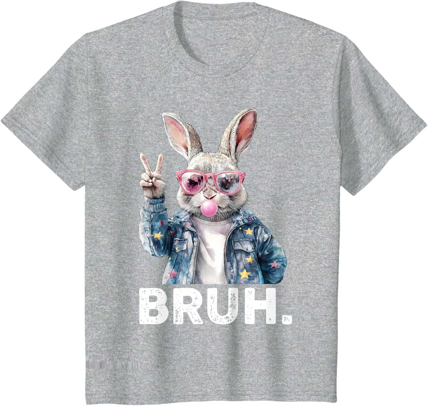 Bruh Meme Easter Bunny Blow Bubble Gum Sunglasses Boys Kids T-Shirt