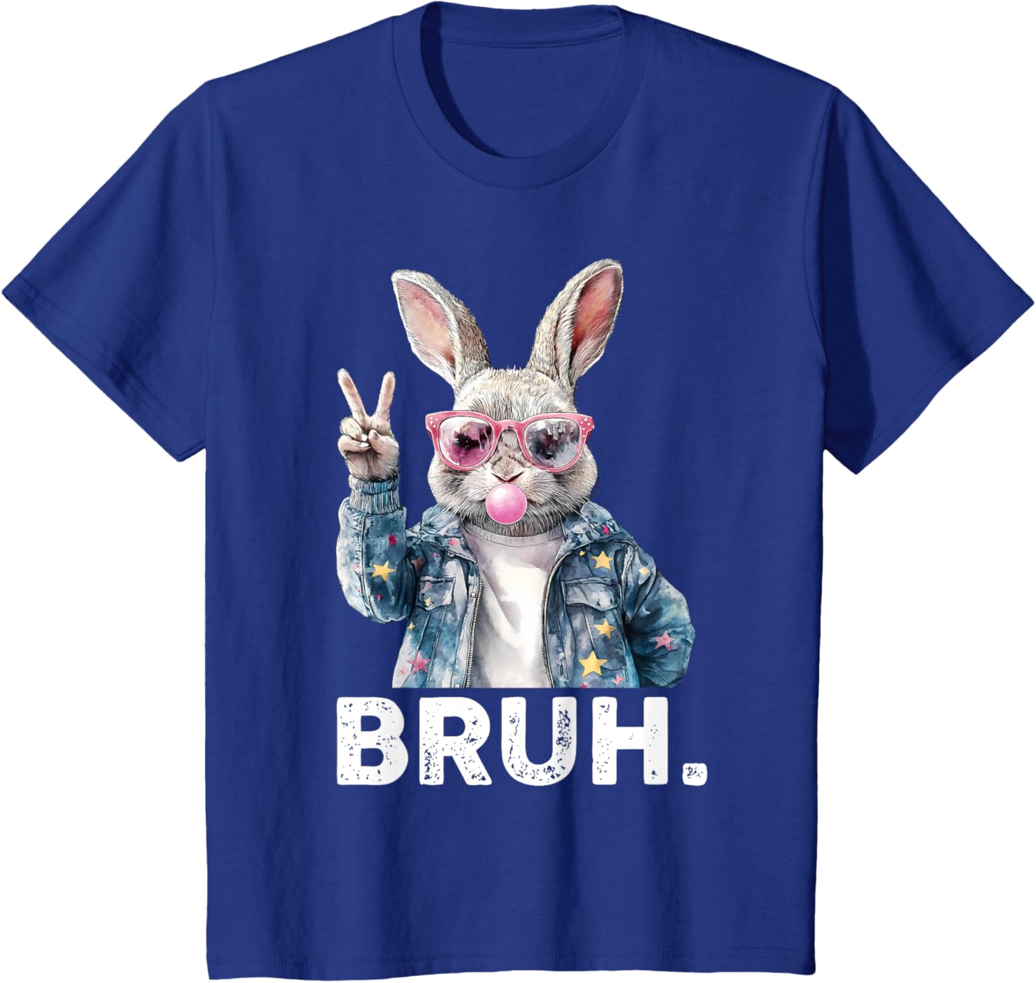 Bruh Meme Easter Bunny Blow Bubble Gum Sunglasses Boys Kids T-Shirt