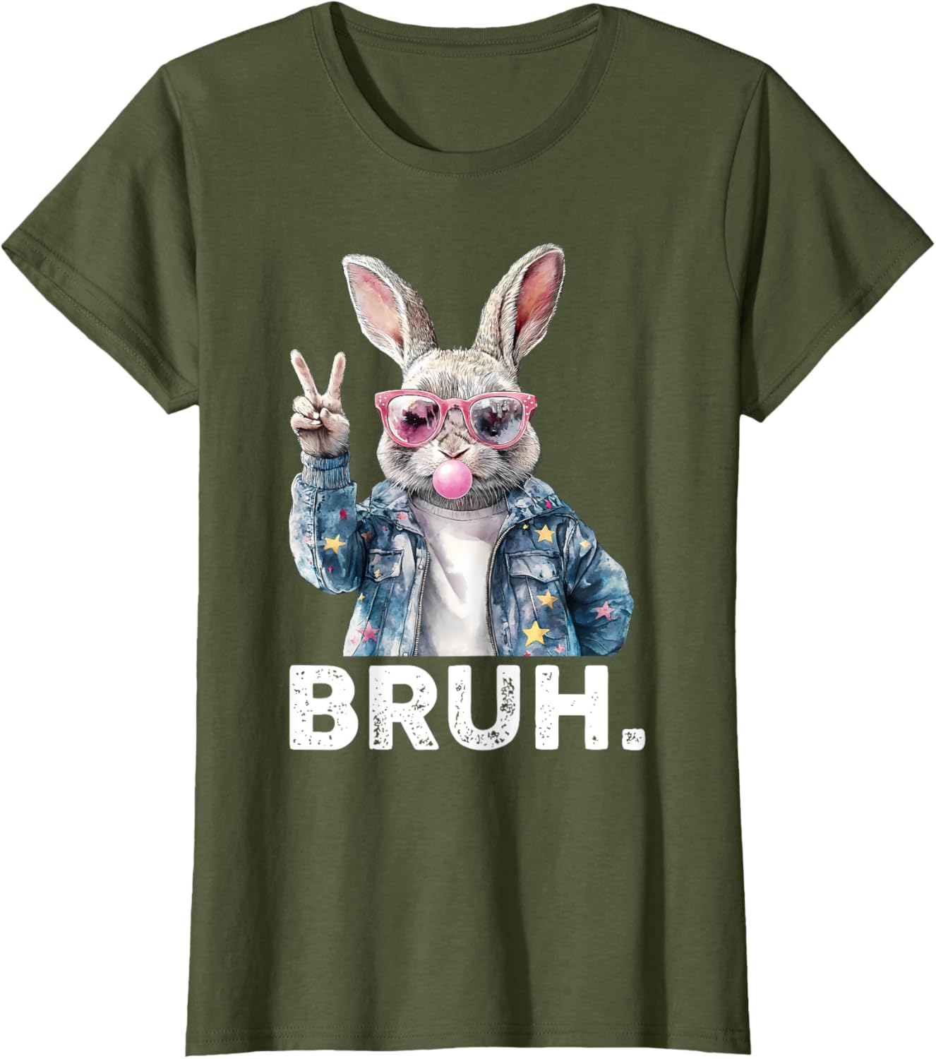 Bruh Meme Easter Bunny Blow Bubble Gum Sunglasses Boys Kids T-Shirt