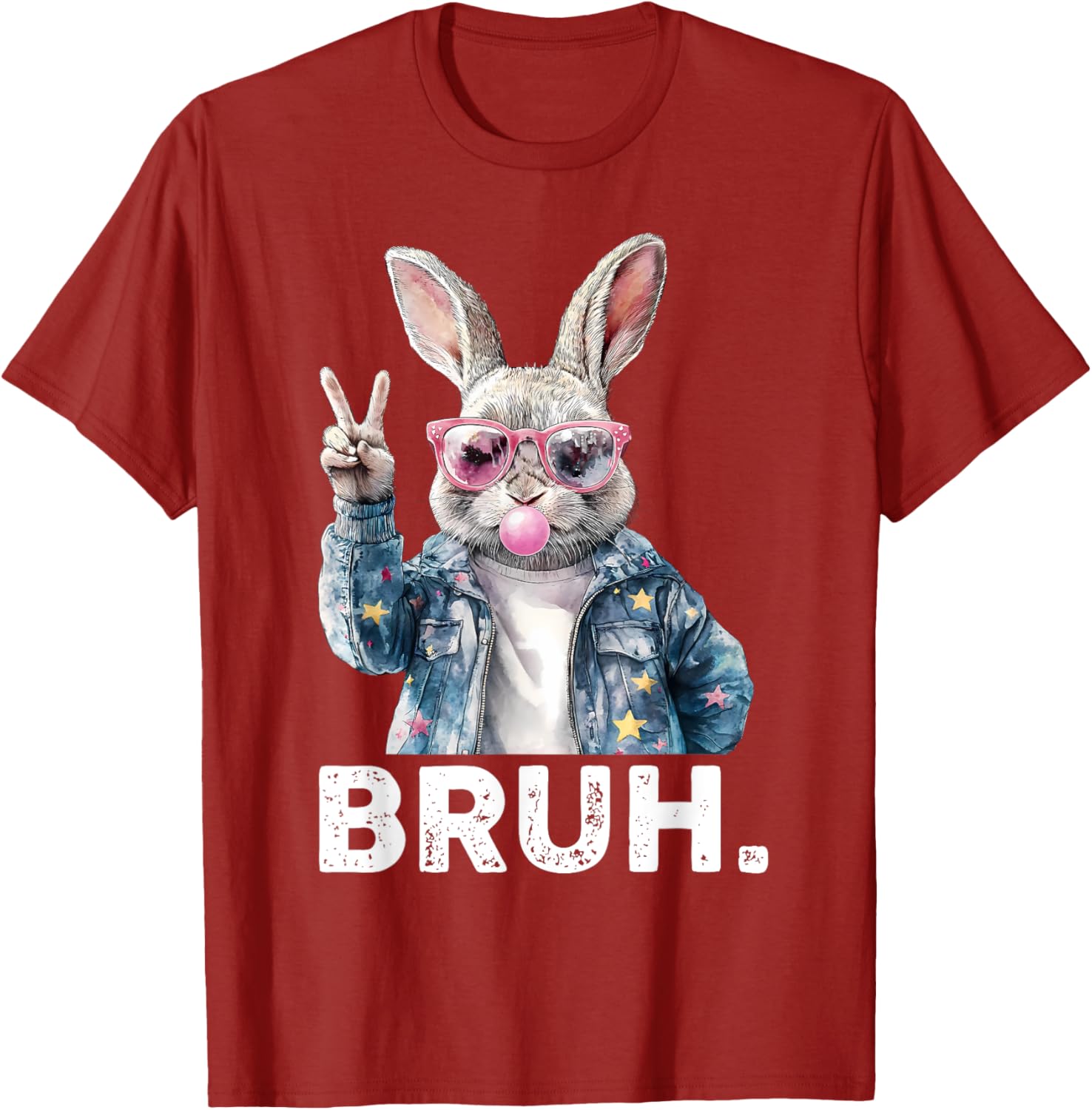 Bruh Meme Easter Bunny Blow Bubble Gum Sunglasses Boys Kids T-Shirt