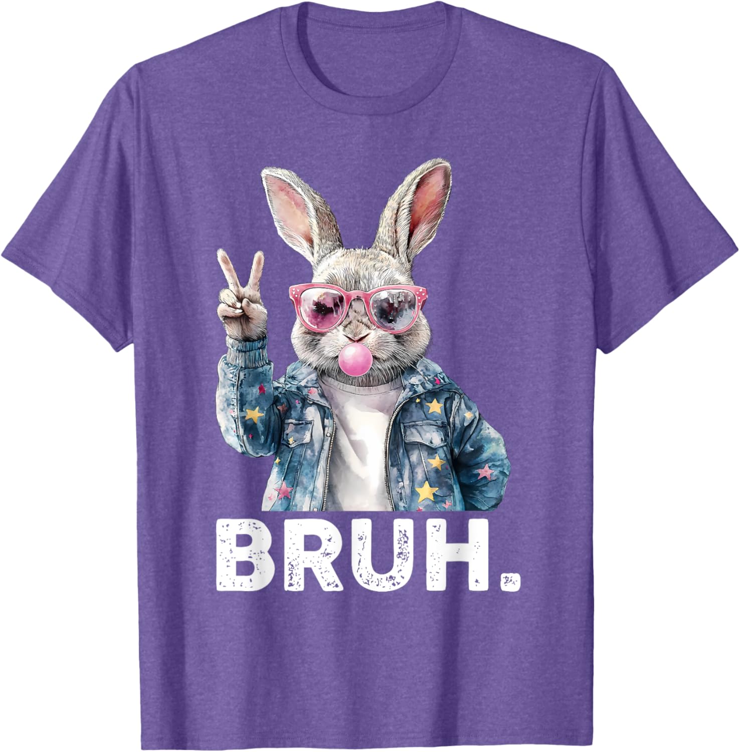 Bruh Meme Easter Bunny Blow Bubble Gum Sunglasses Boys Kids T-Shirt