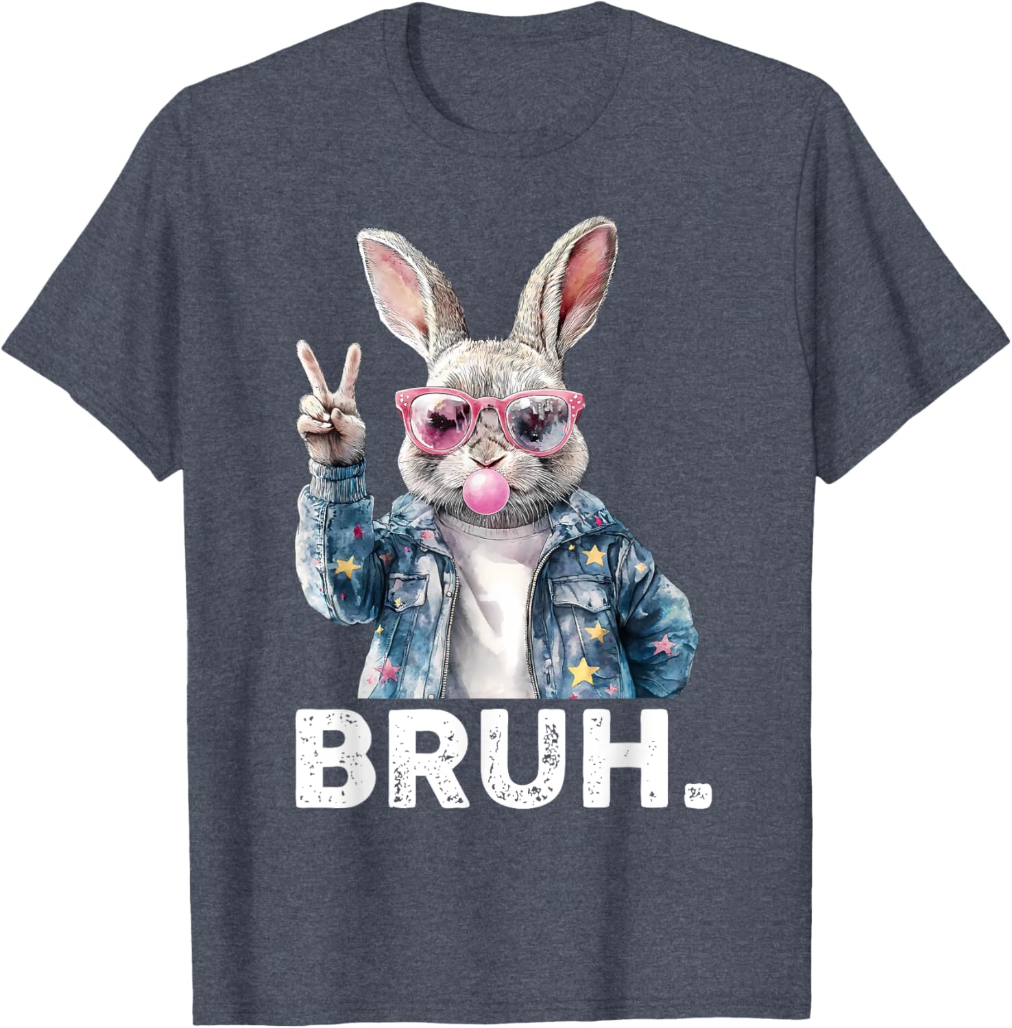 Bruh Meme Easter Bunny Blow Bubble Gum Sunglasses Boys Kids T-Shirt