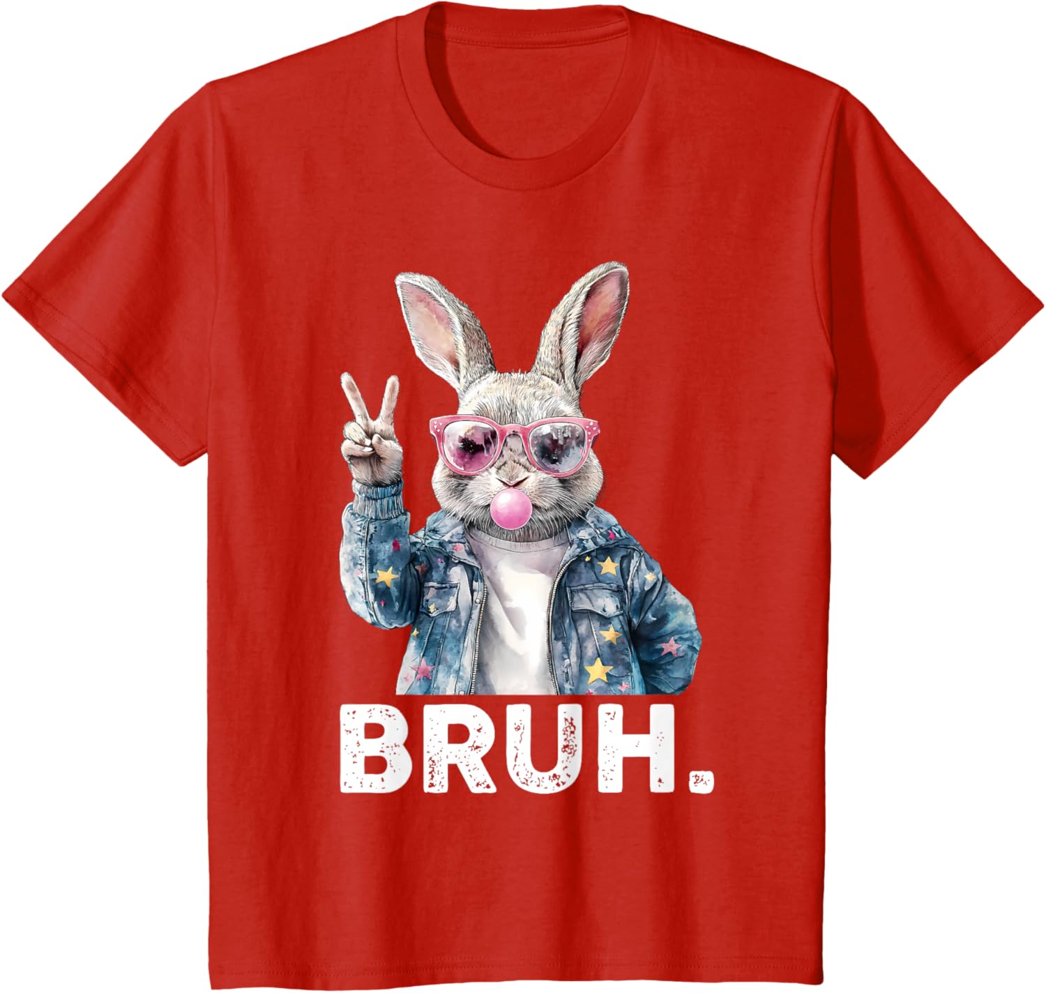 Bruh Meme Easter Bunny Blow Bubble Gum Sunglasses Boys Kids T-Shirt