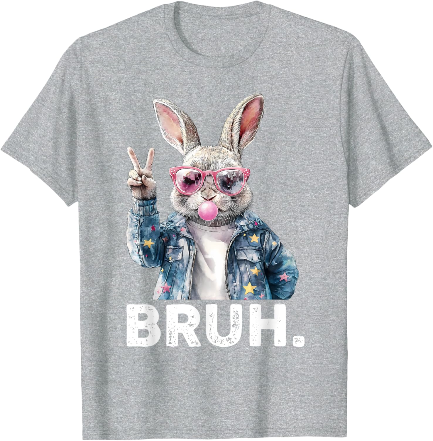 Bruh Meme Easter Bunny Blow Bubble Gum Sunglasses Boys Kids T-Shirt