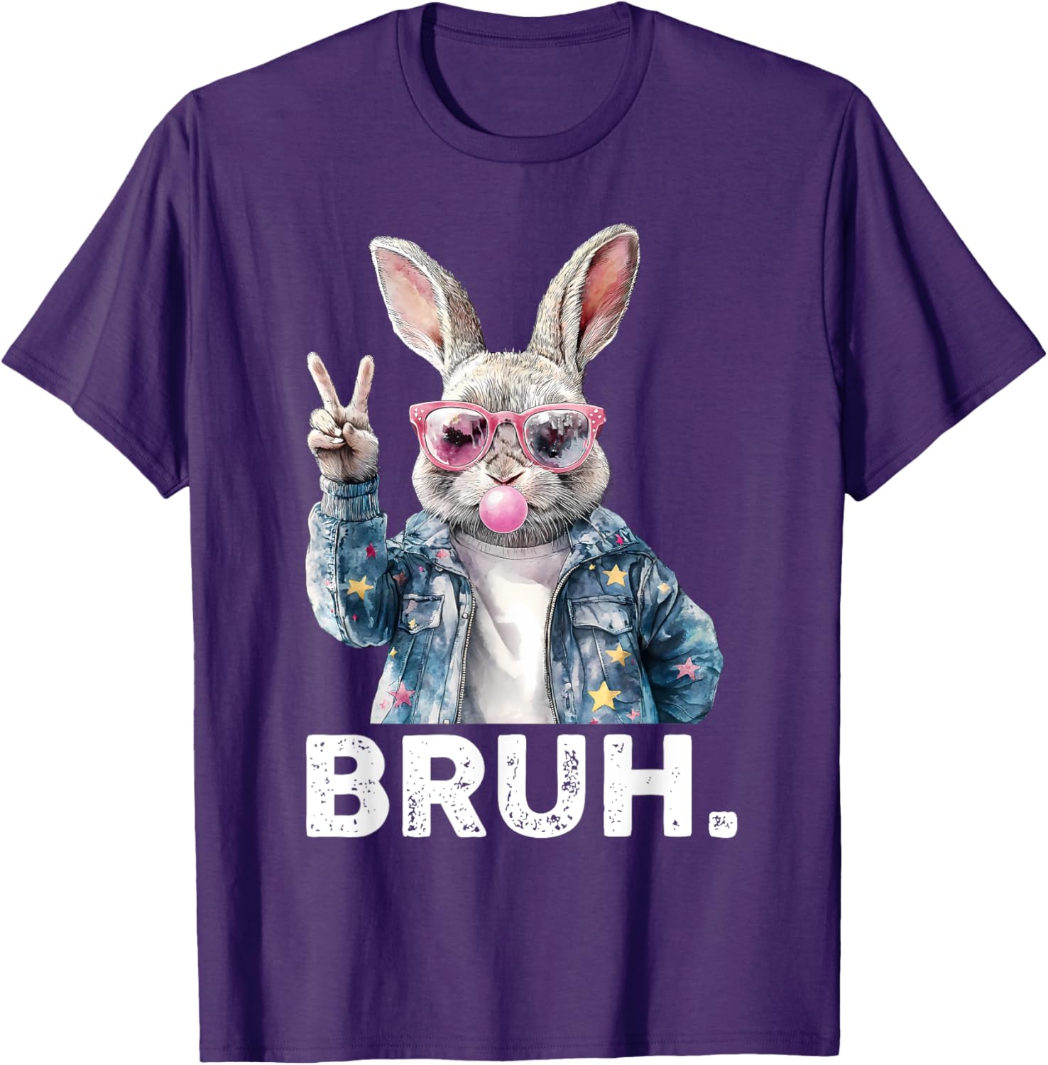 Bruh Meme Easter Bunny Blow Bubble Gum Sunglasses Boys Kids T-Shirt