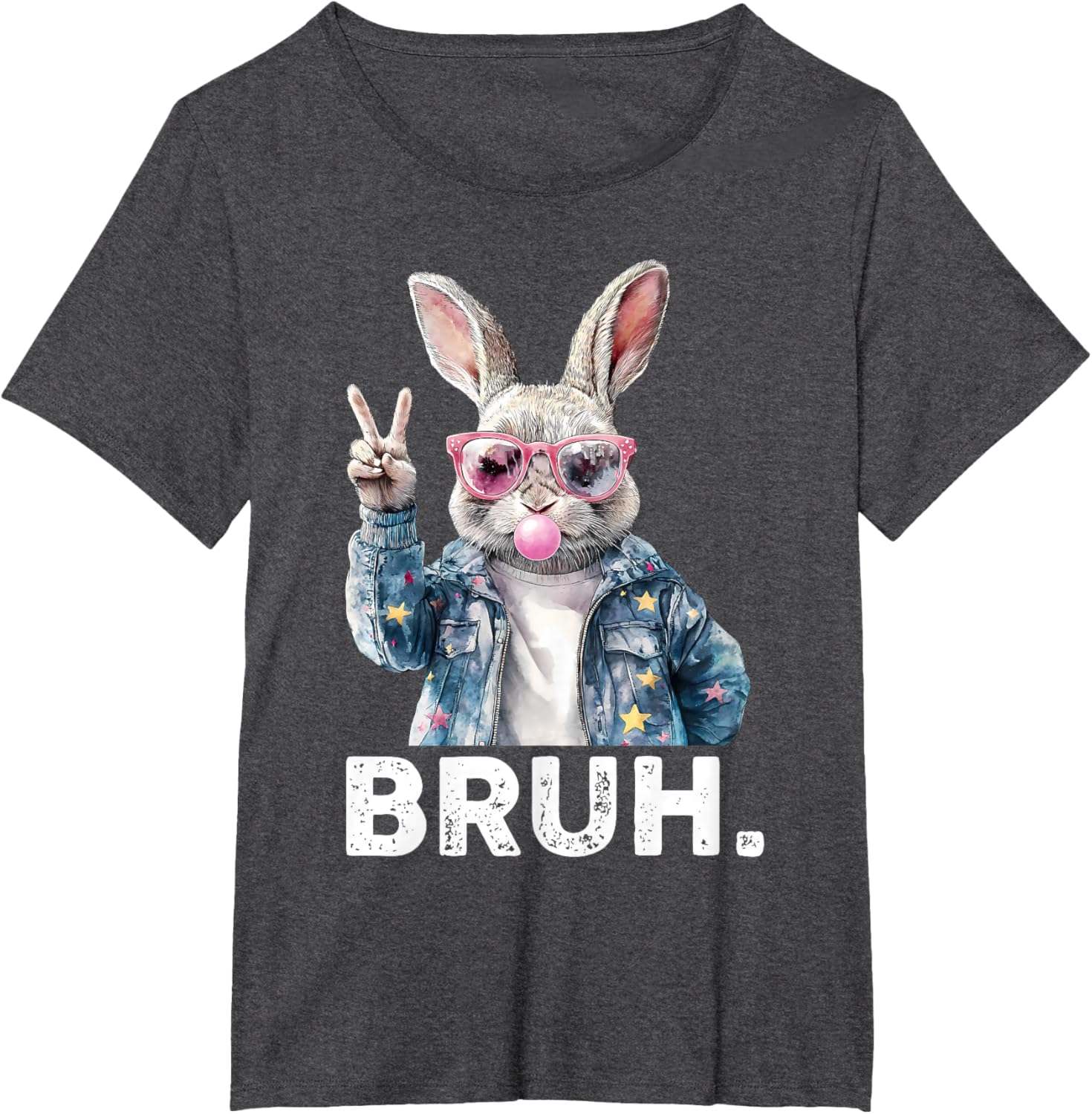 Bruh Meme Easter Bunny Blow Bubble Gum Sunglasses Boys Kids T-Shirt