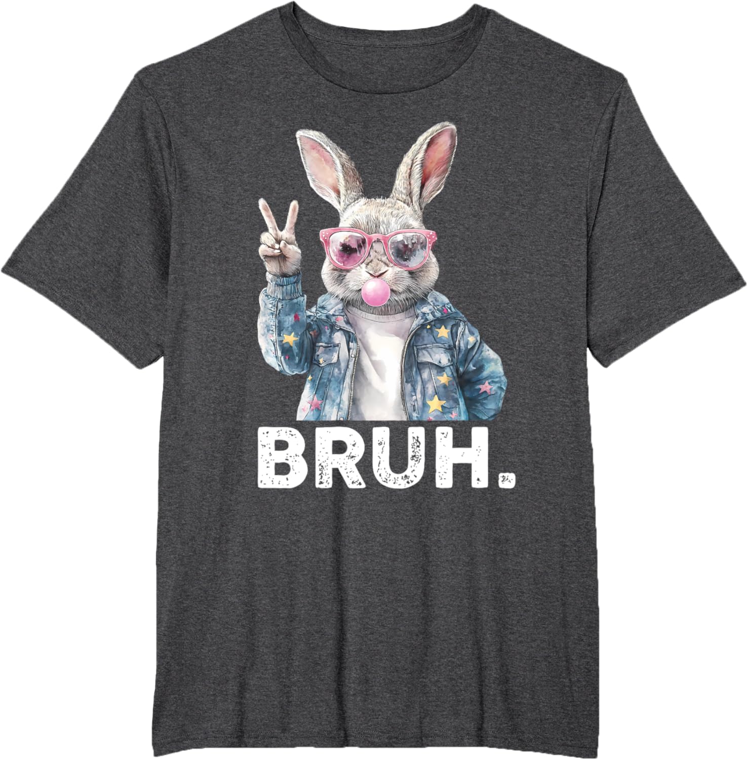 Bruh Meme Easter Bunny Blow Bubble Gum Sunglasses Boys Kids T-Shirt