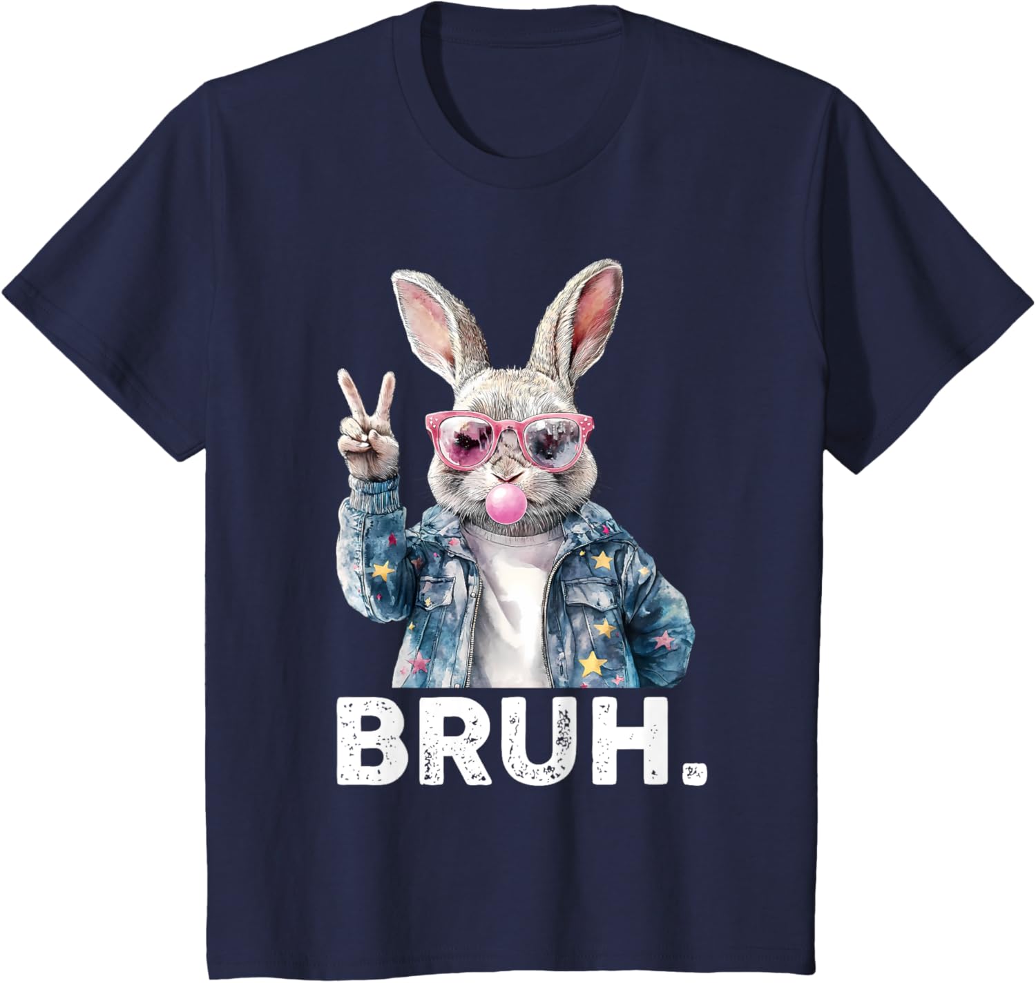 Bruh Meme Easter Bunny Blow Bubble Gum Sunglasses Boys Kids T-Shirt