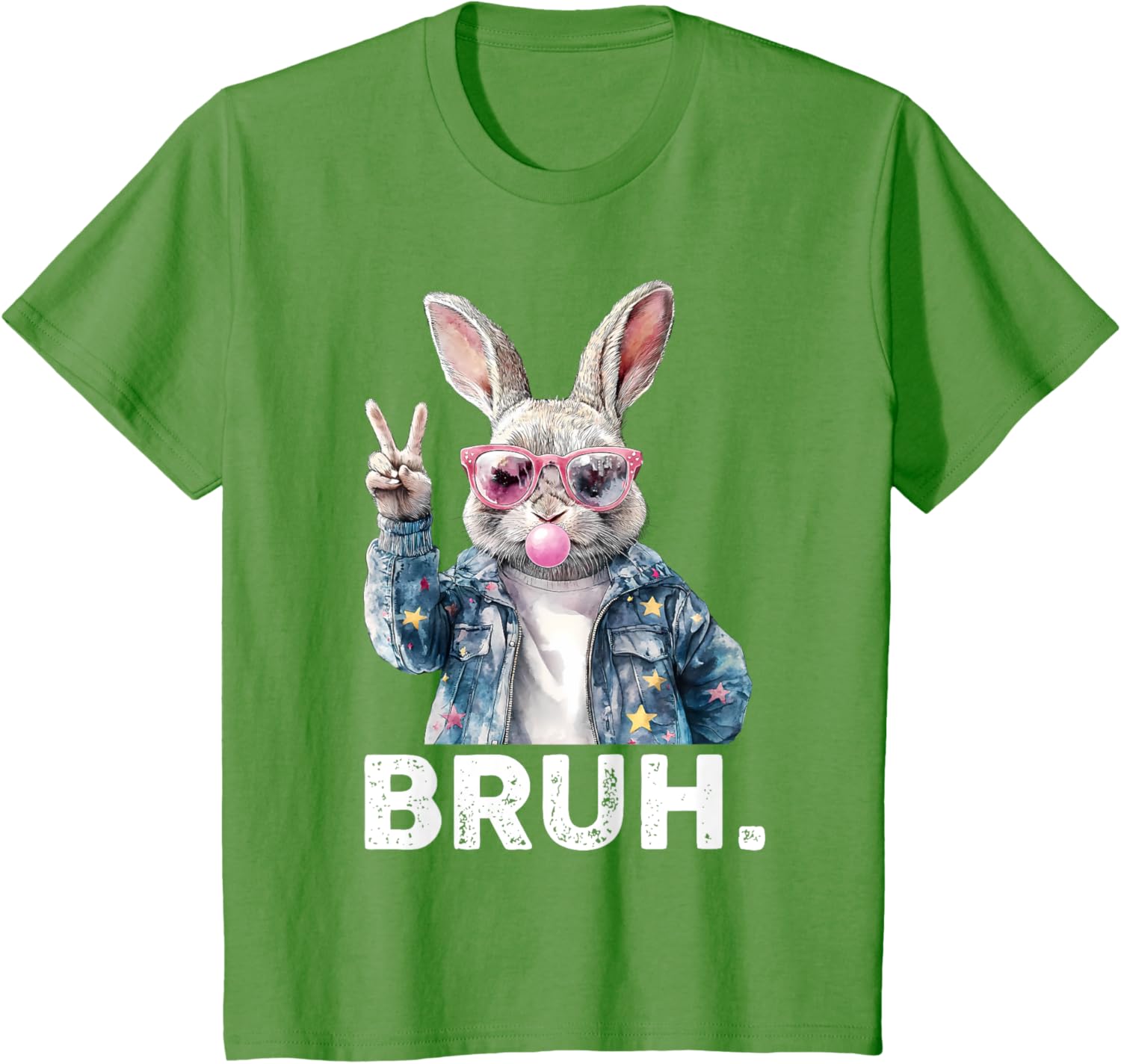 Bruh Meme Easter Bunny Blow Bubble Gum Sunglasses Boys Kids T-Shirt