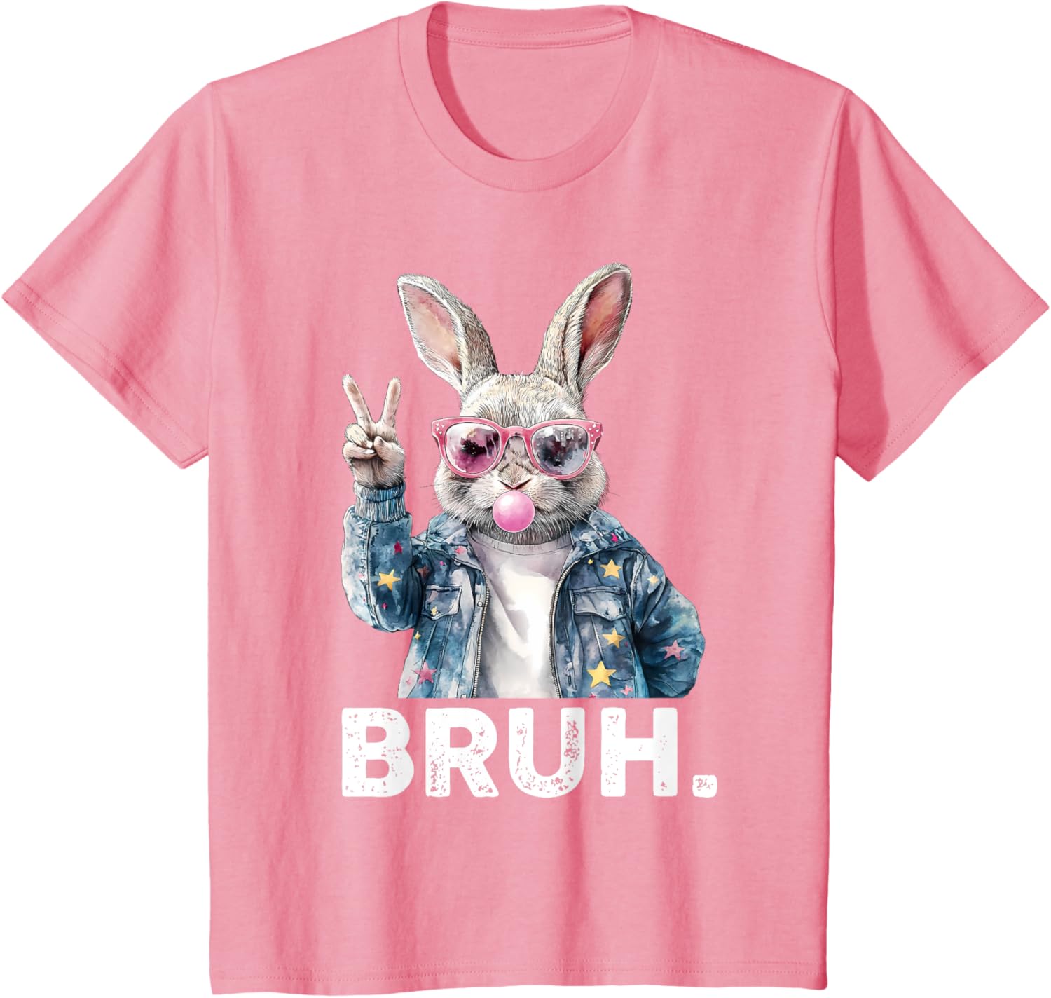 Bruh Meme Easter Bunny Blow Bubble Gum Sunglasses Boys Kids T-Shirt