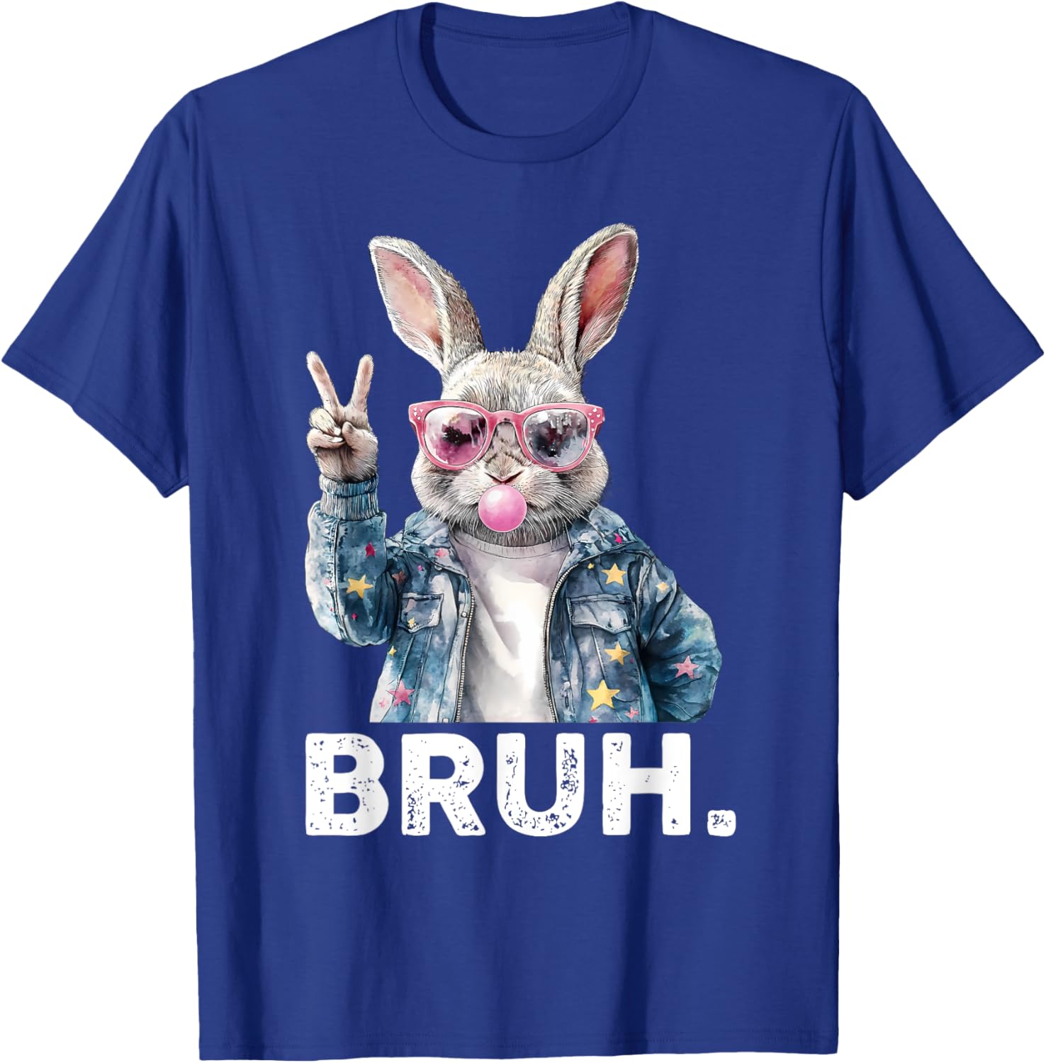 Bruh Meme Easter Bunny Blow Bubble Gum Sunglasses Boys Kids T-Shirt