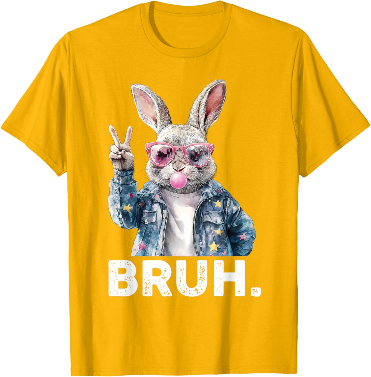 Bruh Meme Easter Bunny Blow Bubble Gum Sunglasses Boys Kids T-Shirt