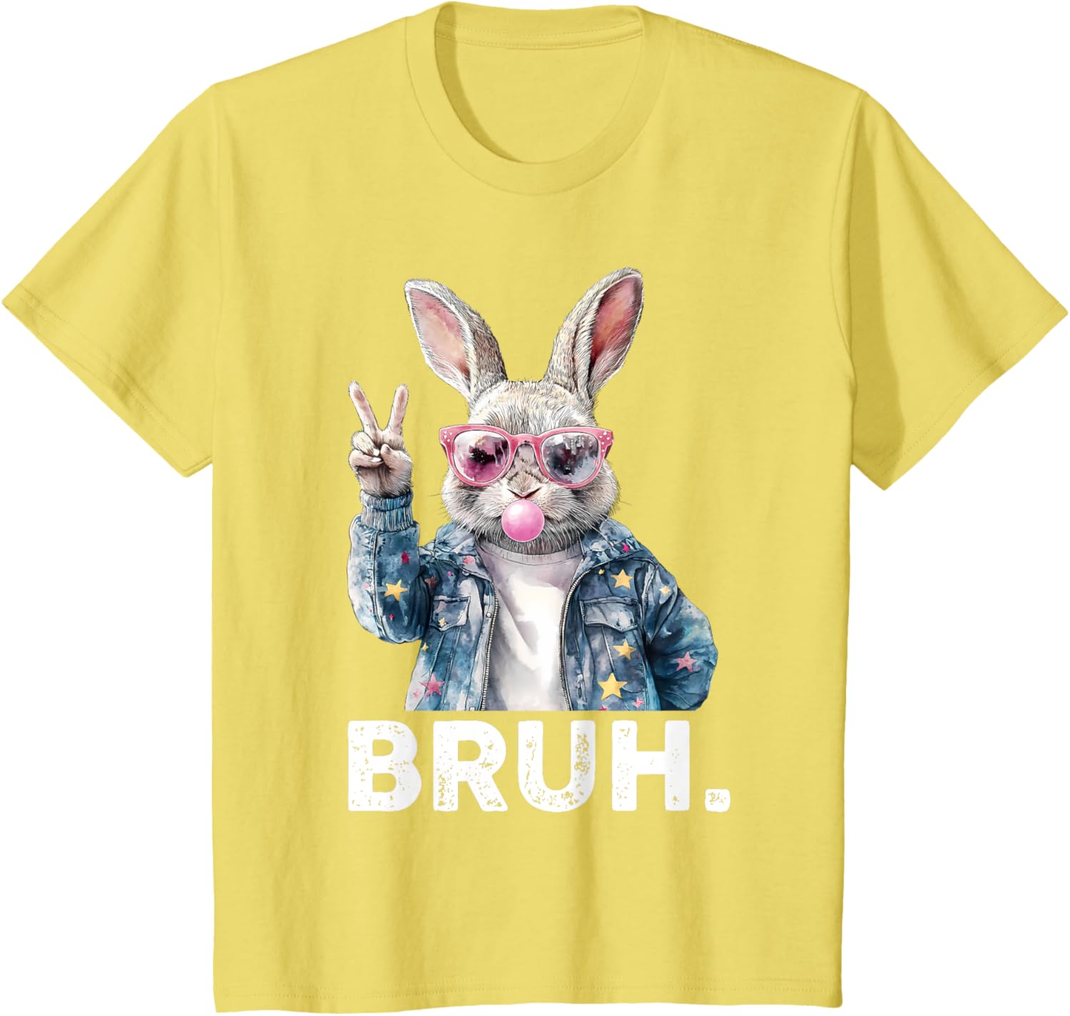 Bruh Meme Easter Bunny Blow Bubble Gum Sunglasses Boys Kids T-Shirt