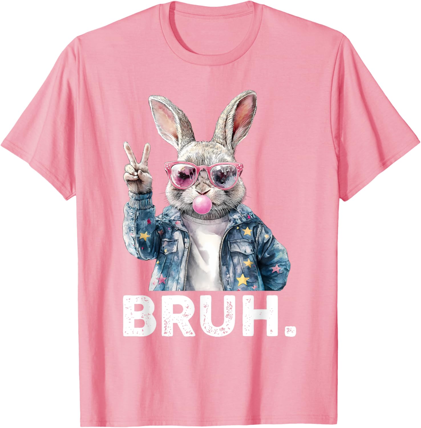 Bruh Meme Easter Bunny Blow Bubble Gum Sunglasses Boys Kids T-Shirt