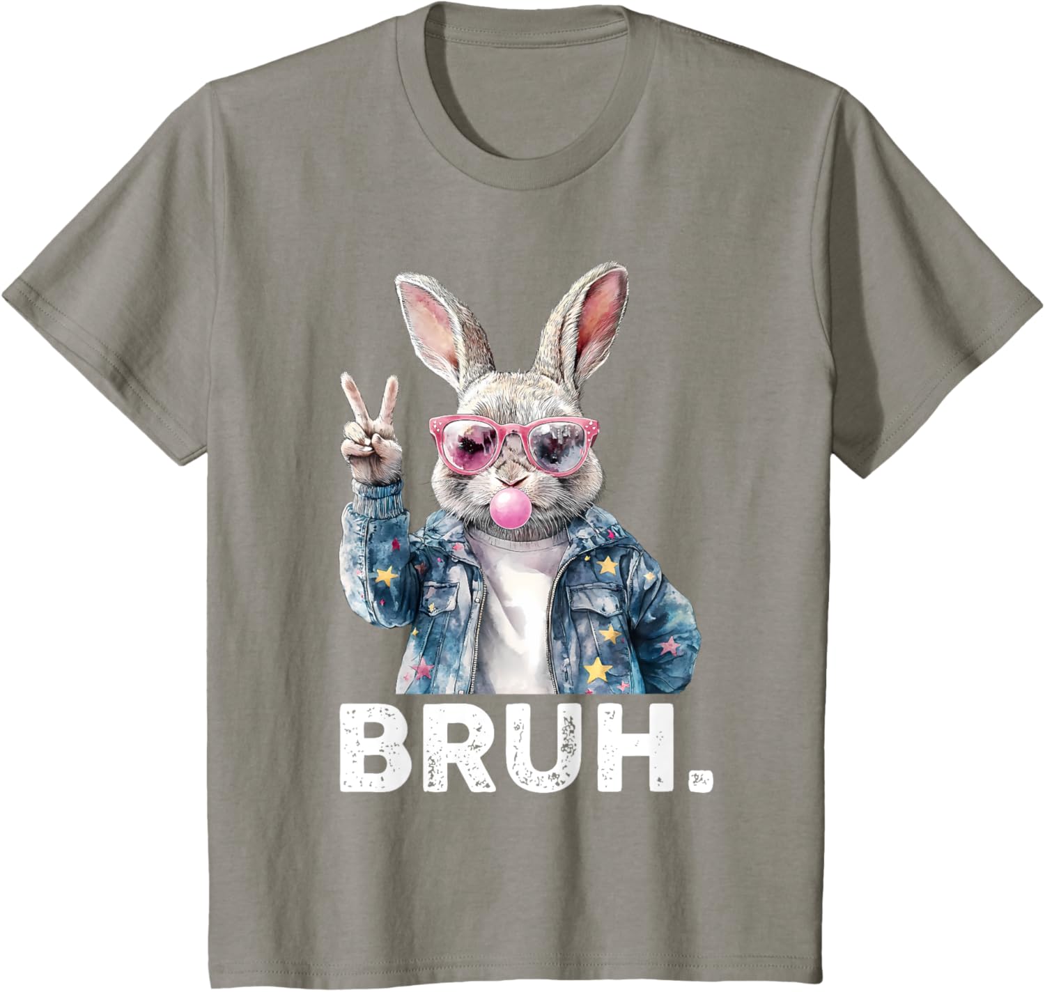 Bruh Meme Easter Bunny Blow Bubble Gum Sunglasses Boys Kids T-Shirt