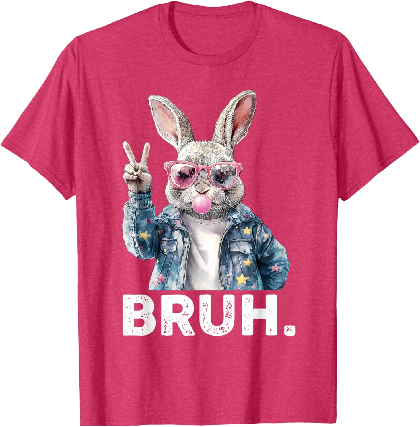 Bruh Meme Easter Bunny Blow Bubble Gum Sunglasses Boys Kids T-Shirt