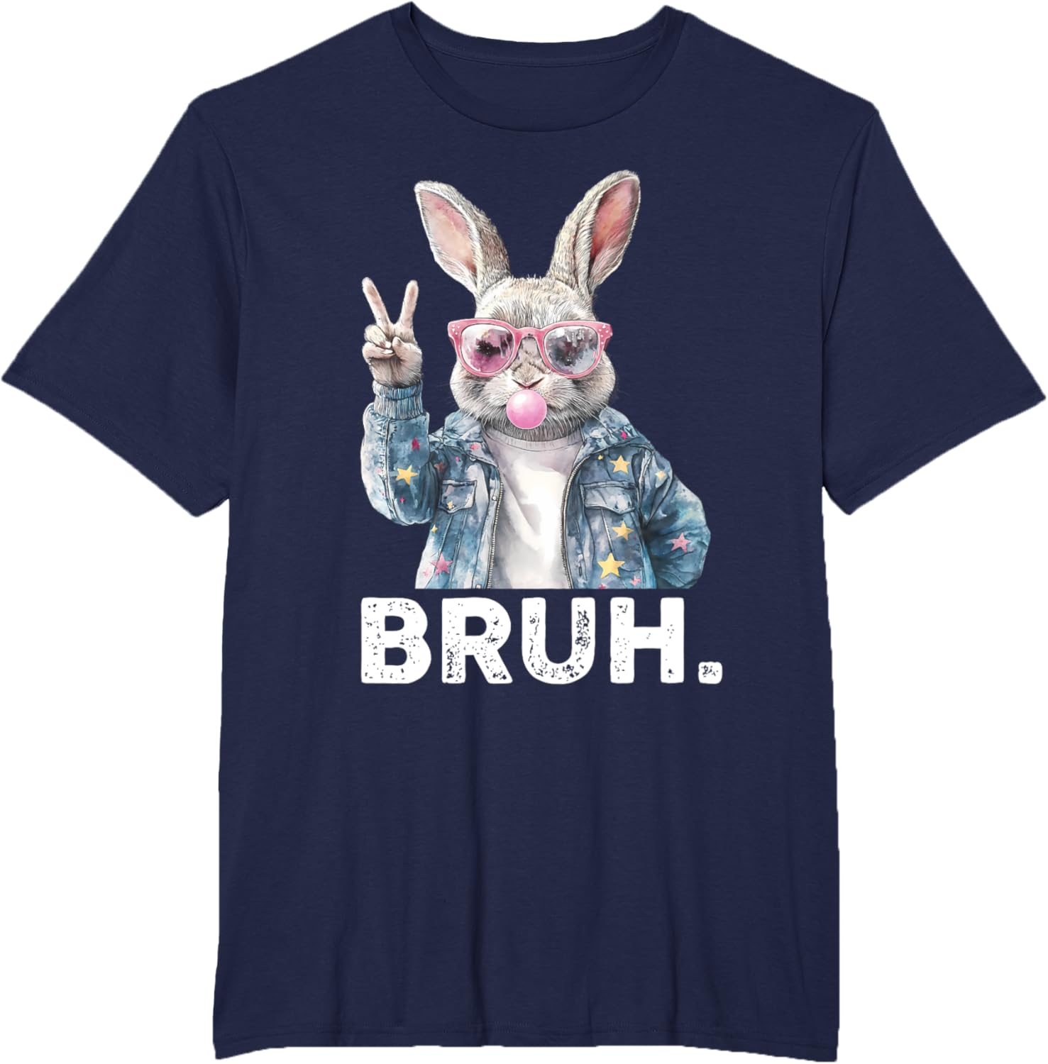 Bruh Meme Easter Bunny Blow Bubble Gum Sunglasses Boys Kids T-Shirt