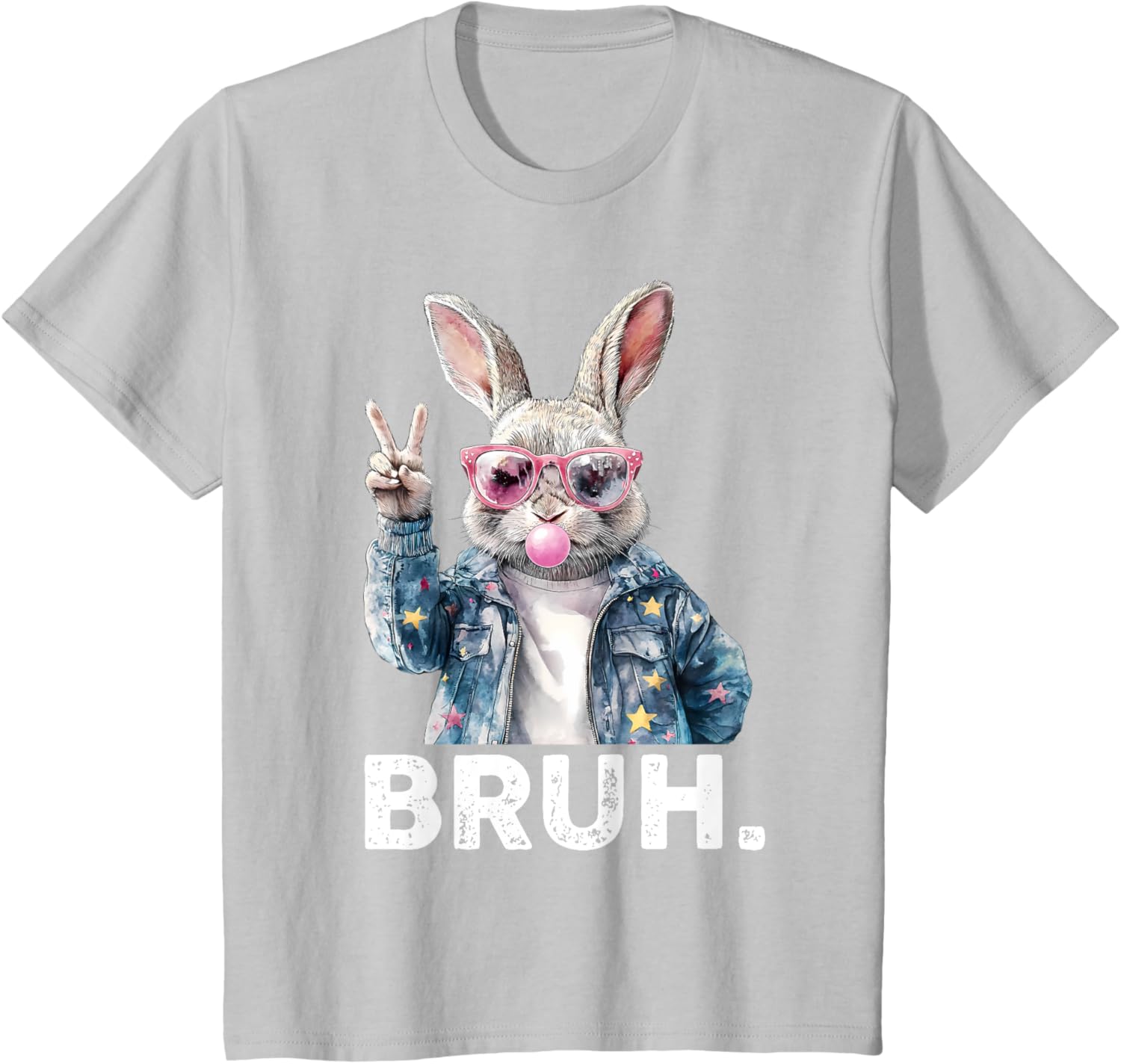 Bruh Meme Easter Bunny Blow Bubble Gum Sunglasses Boys Kids T-Shirt