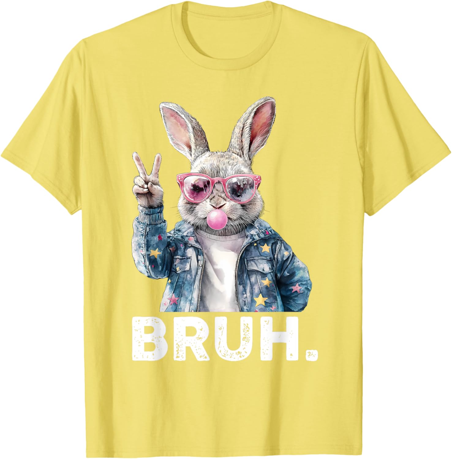 Bruh Meme Easter Bunny Blow Bubble Gum Sunglasses Boys Kids T-Shirt