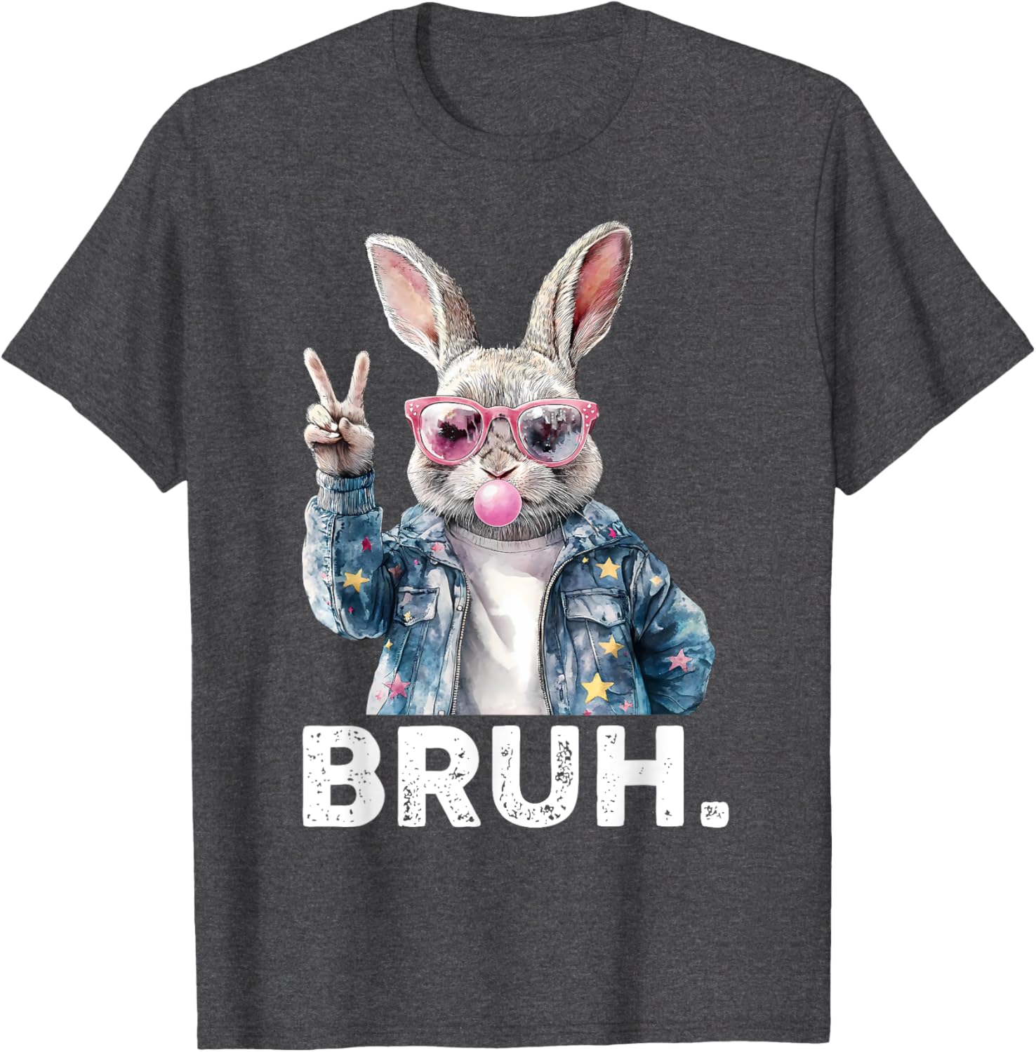 Bruh Meme Easter Bunny Blow Bubble Gum Sunglasses Boys Kids T-Shirt