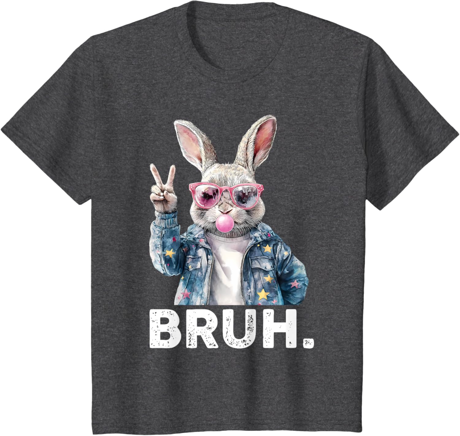 Bruh Meme Easter Bunny Blow Bubble Gum Sunglasses Boys Kids T-Shirt