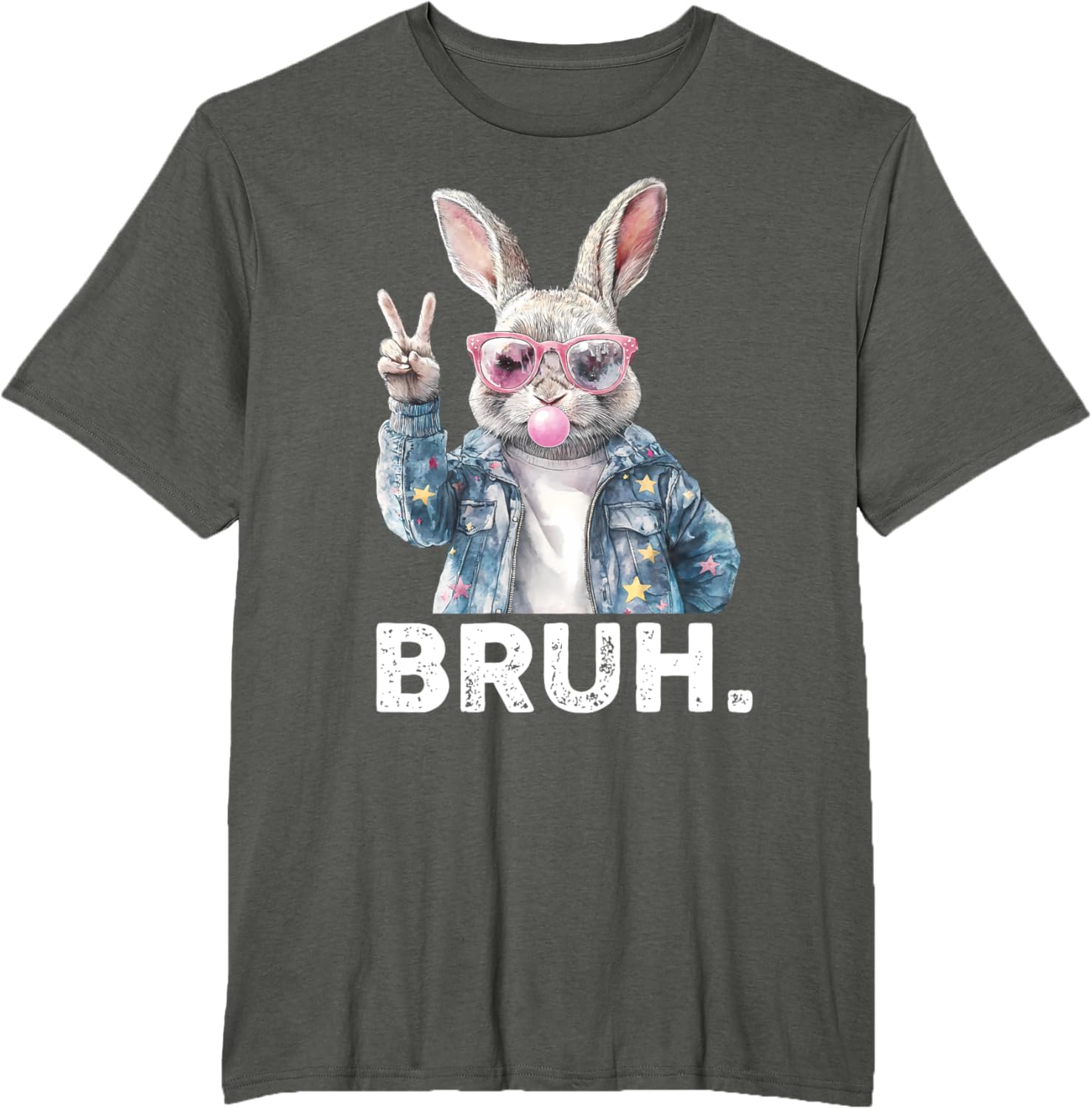 Bruh Meme Easter Bunny Blow Bubble Gum Sunglasses Boys Kids T-Shirt