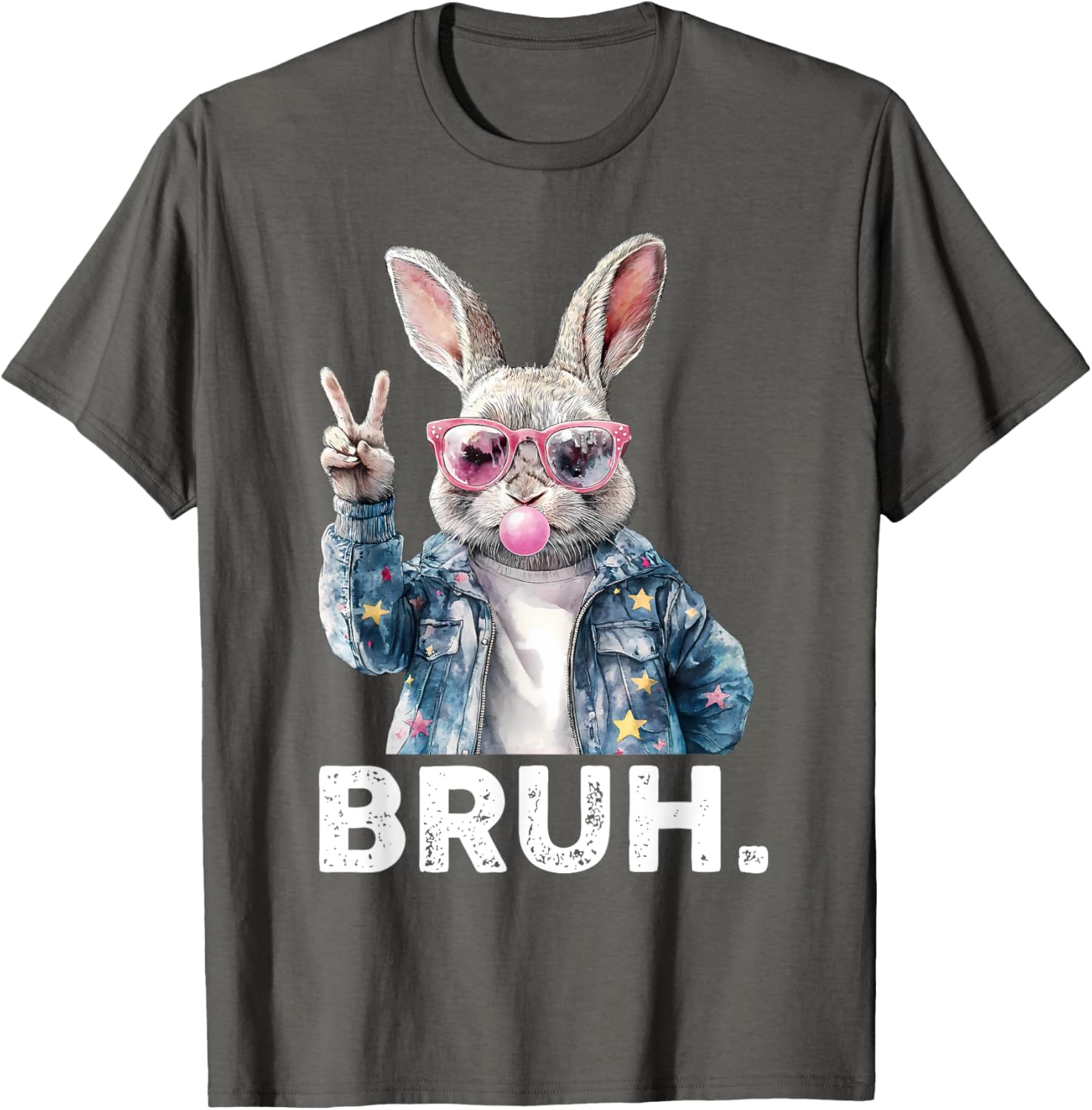 Bruh Meme Easter Bunny Blow Bubble Gum Sunglasses Boys Kids T-Shirt