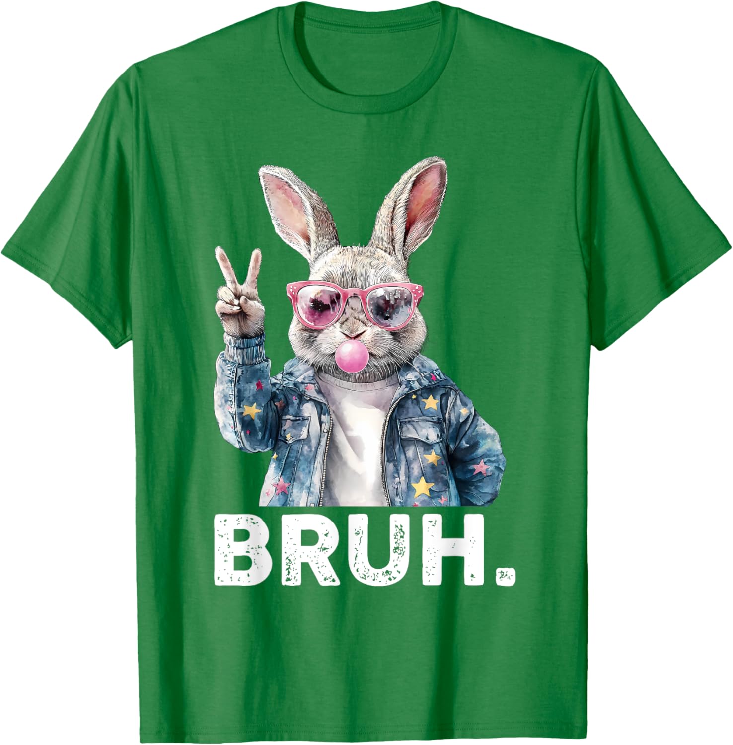 Bruh Meme Easter Bunny Blow Bubble Gum Sunglasses Boys Kids T-Shirt