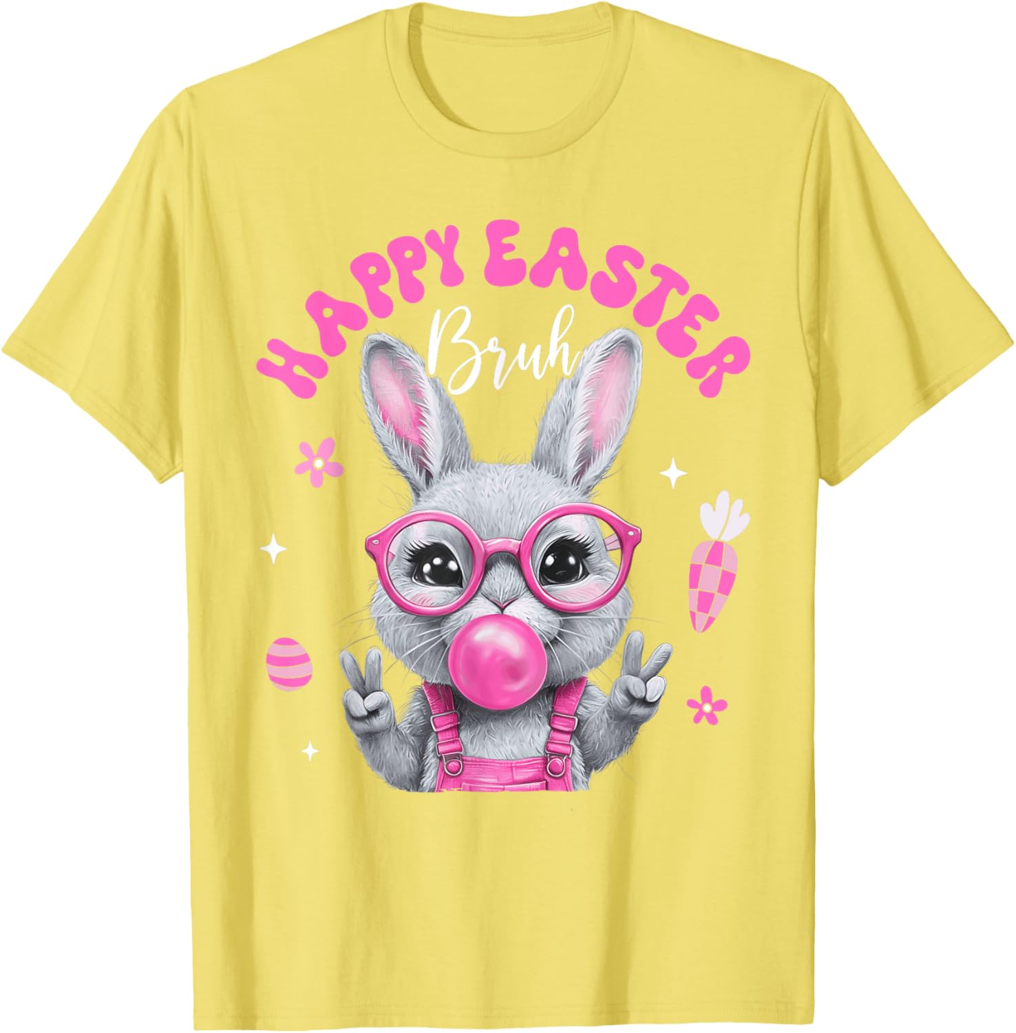 Bruh Meme Easter Day Cute Bunny Eggs Teens Boys Kids Men T-Shirt