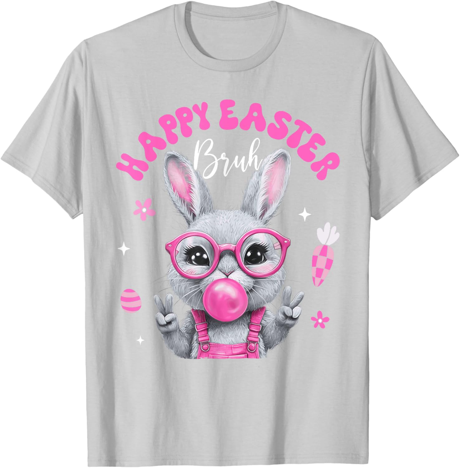 Bruh Meme Easter Day Cute Bunny Eggs Teens Boys Kids Men T-Shirt