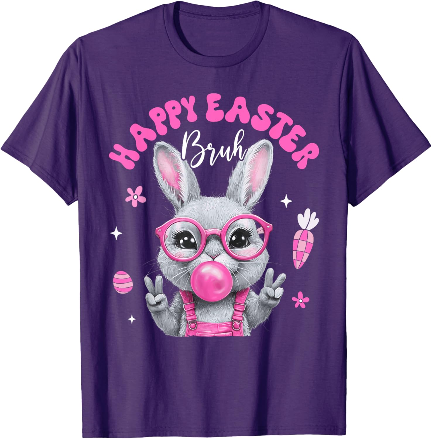 Bruh Meme Easter Day Cute Bunny Eggs Teens Boys Kids Men T-Shirt