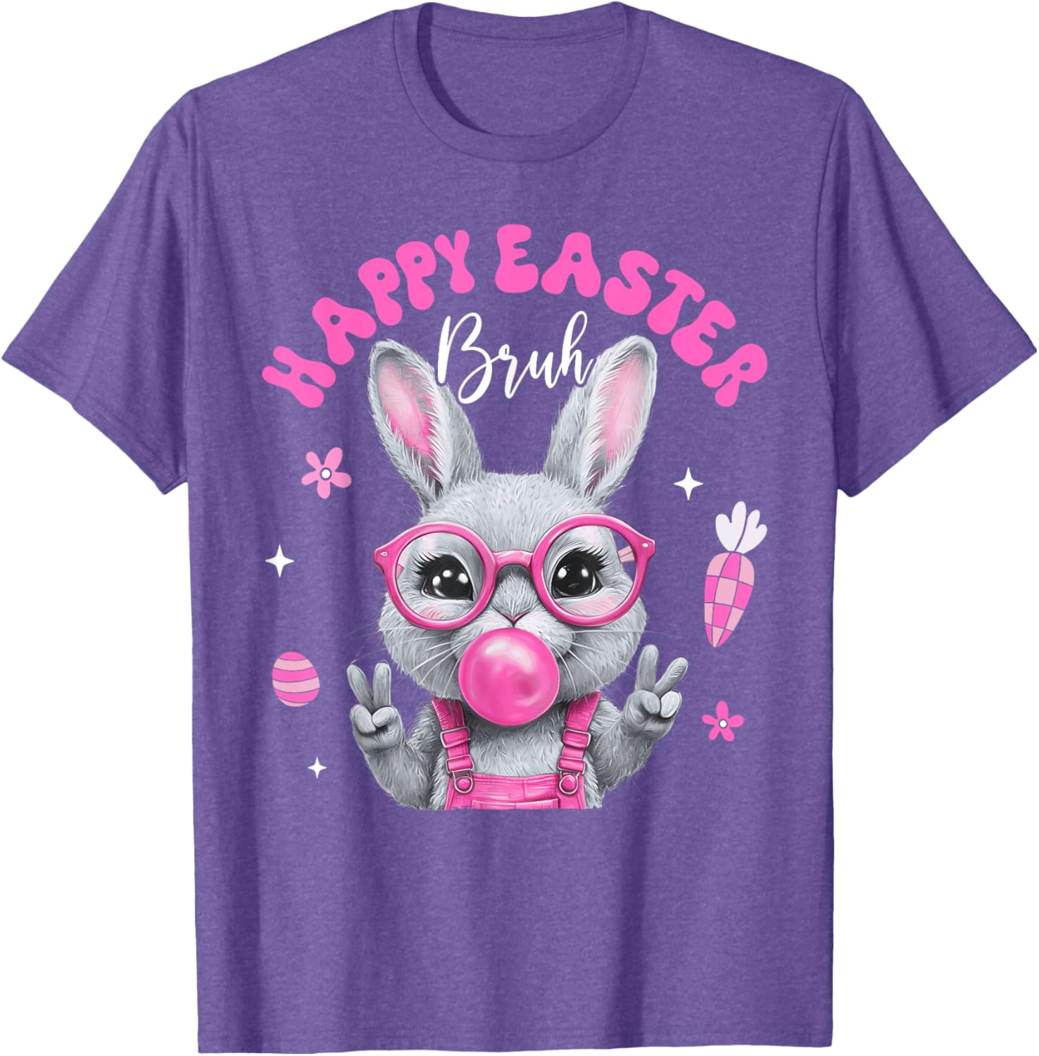 Bruh Meme Easter Day Cute Bunny Eggs Teens Boys Kids Men T-Shirt