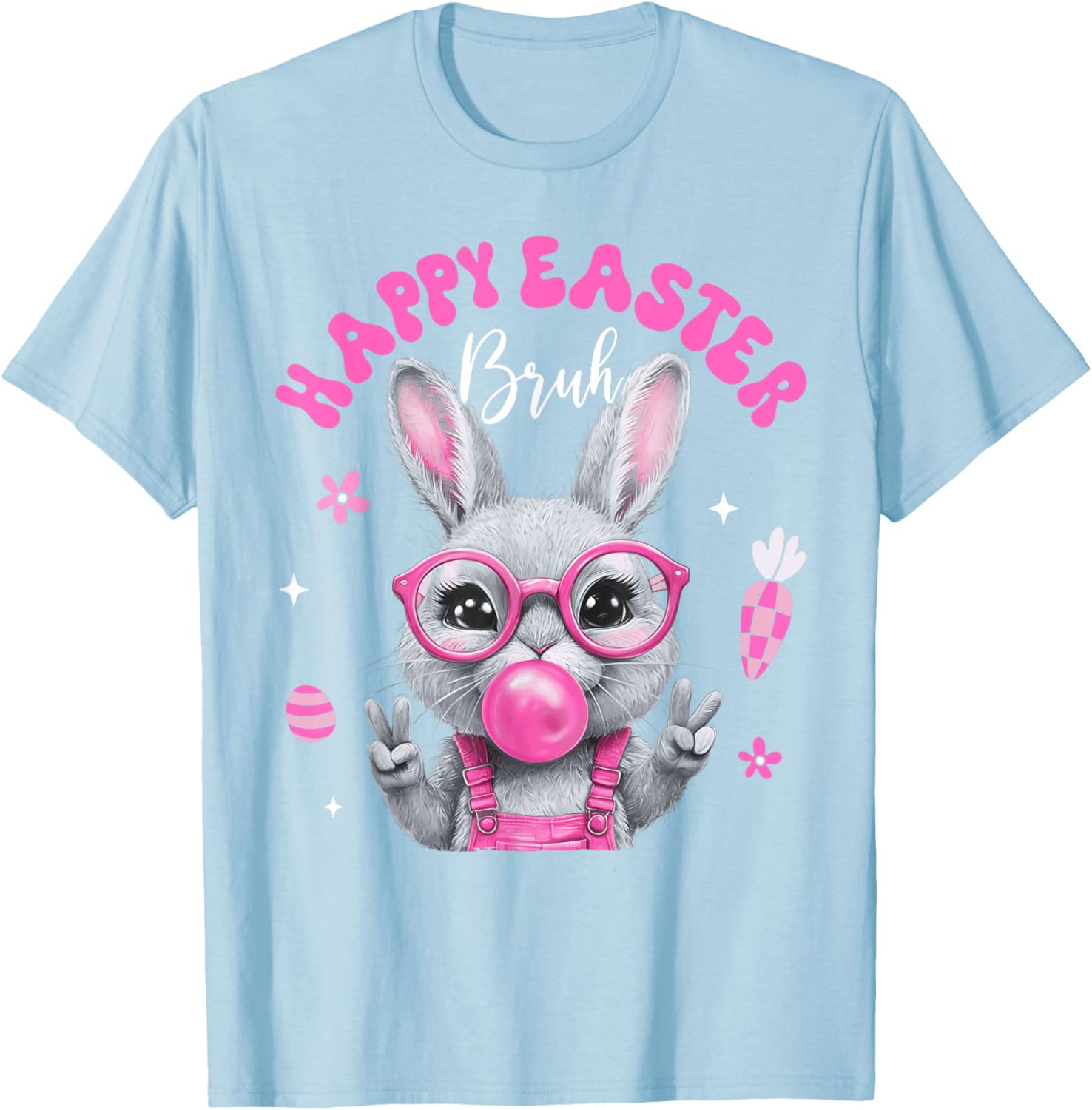 Bruh Meme Easter Day Cute Bunny Eggs Teens Boys Kids Men T-Shirt