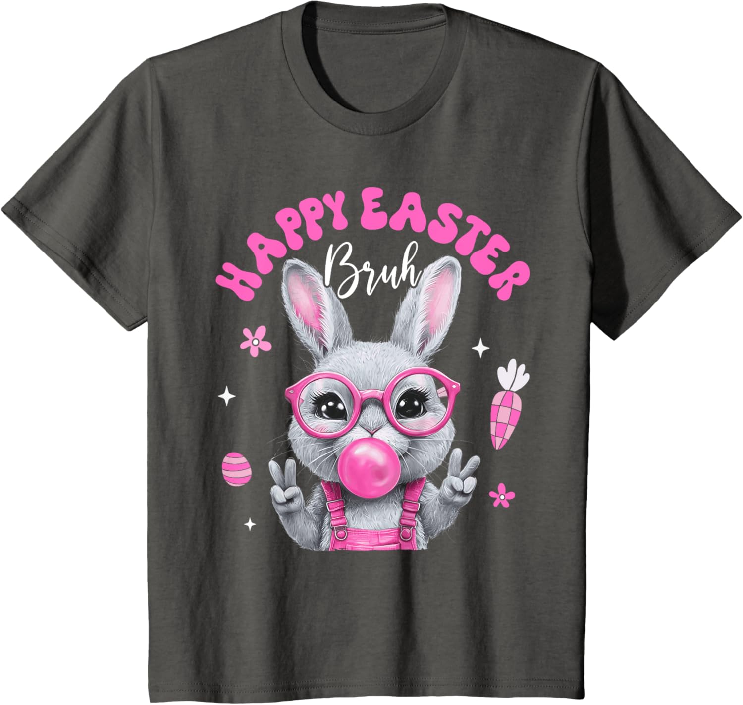 Bruh Meme Easter Day Cute Bunny Eggs Teens Boys Kids Men T-Shirt