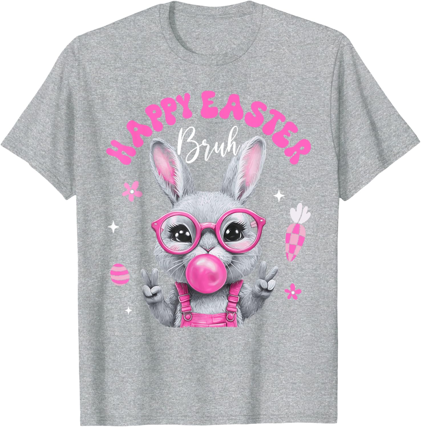 Bruh Meme Easter Day Cute Bunny Eggs Teens Boys Kids Men T-Shirt