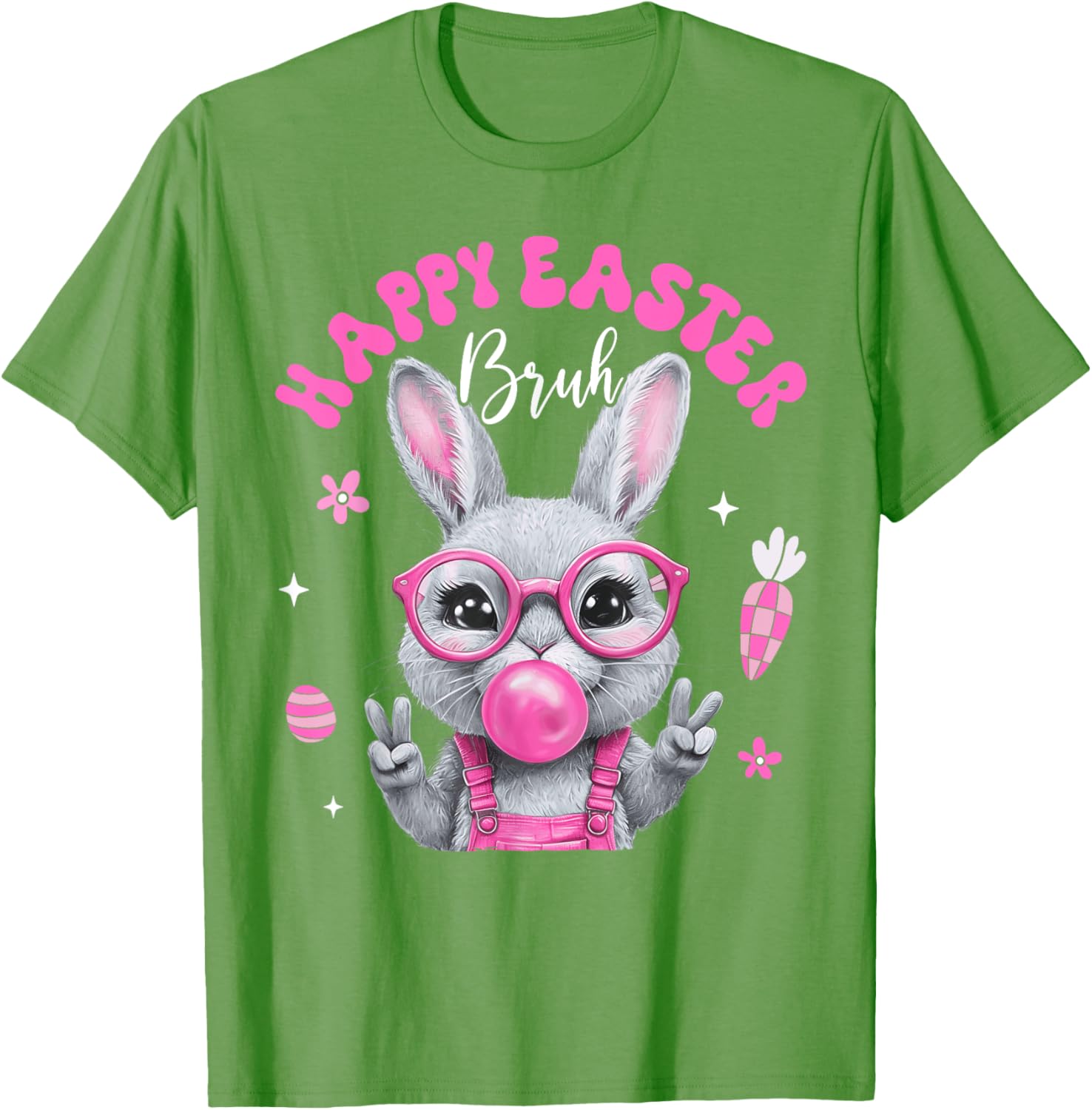 Bruh Meme Easter Day Cute Bunny Eggs Teens Boys Kids Men T-Shirt