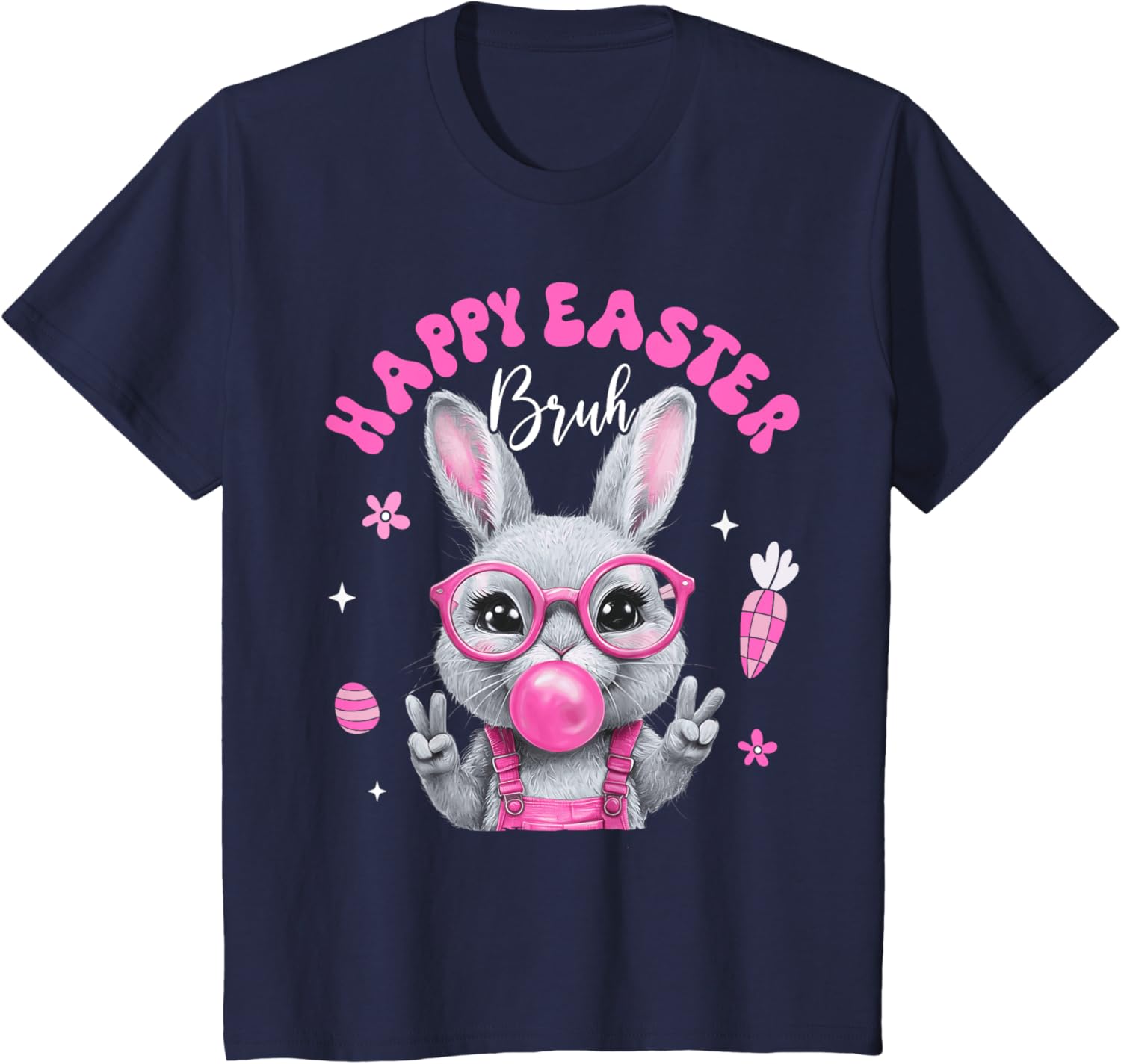 Bruh Meme Easter Day Cute Bunny Eggs Teens Boys Kids Men T-Shirt