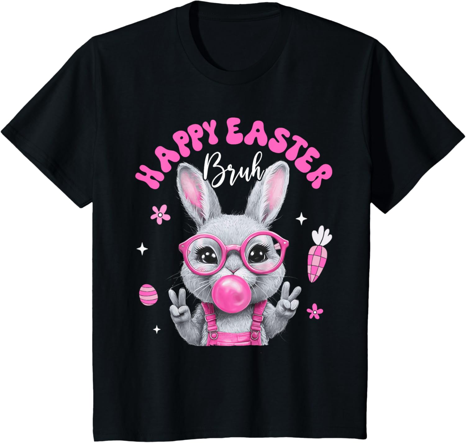 Bruh Meme Easter Day Cute Bunny Eggs Teens Boys Kids Men T-Shirt