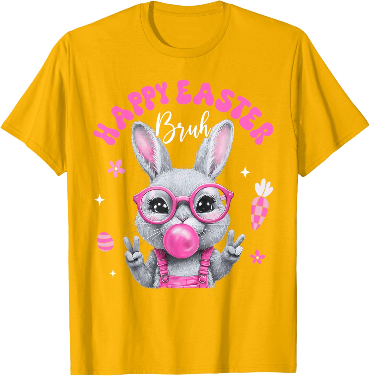 Bruh Meme Easter Day Cute Bunny Eggs Teens Boys Kids Men T-Shirt