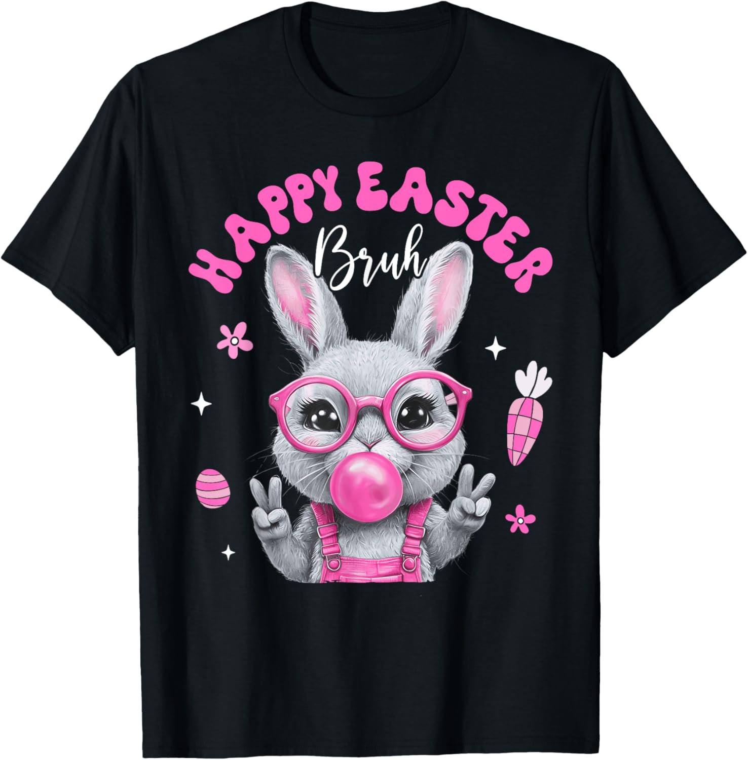 Bruh Meme Easter Day Cute Bunny Eggs Teens Boys Kids Men T-Shirt