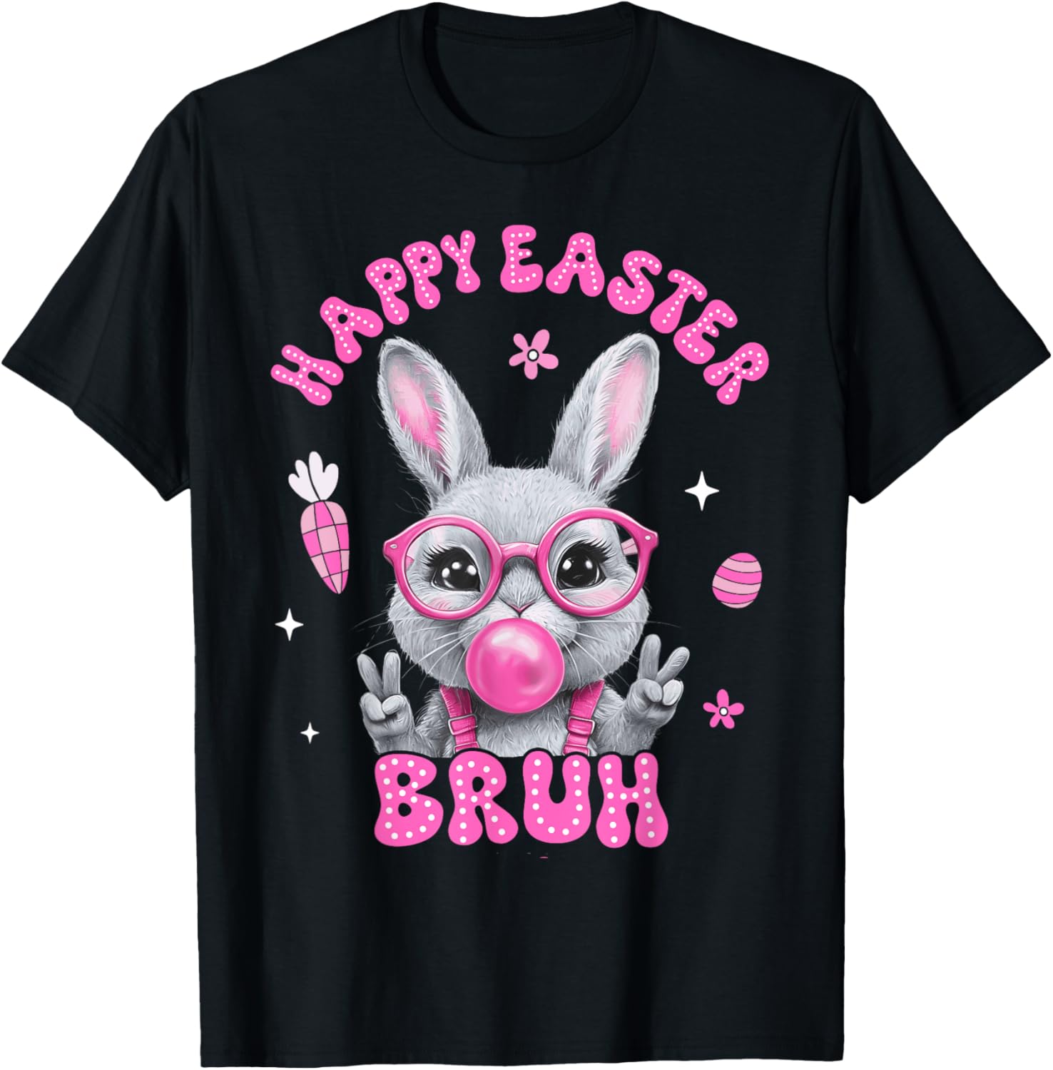 Bruh Meme Easter Day Cute Bunny Eggs Teens Boys Kids Men T-Shirt