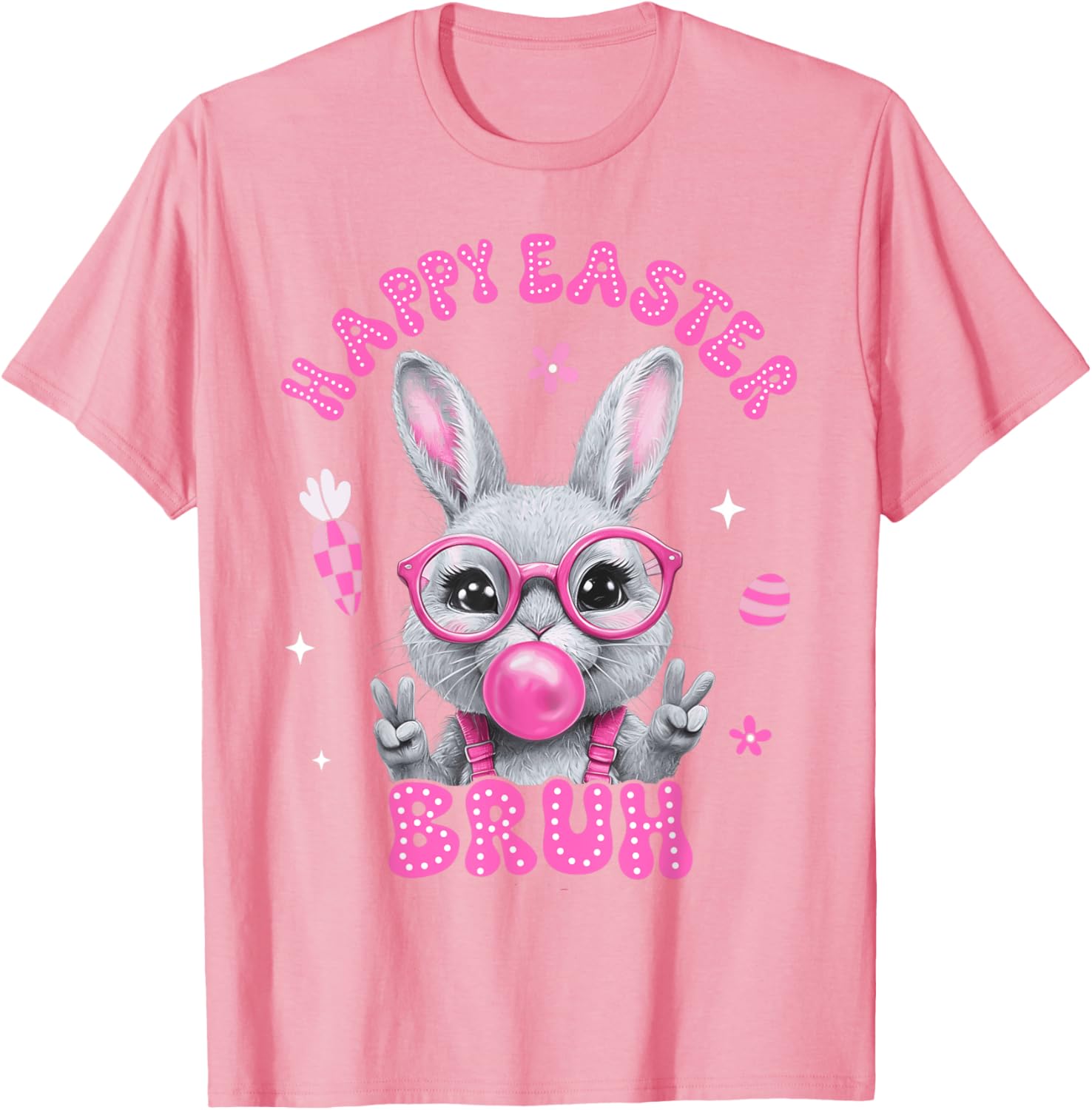 Bruh Meme Easter Day Cute Bunny Eggs Teens Boys Kids Men T-Shirt