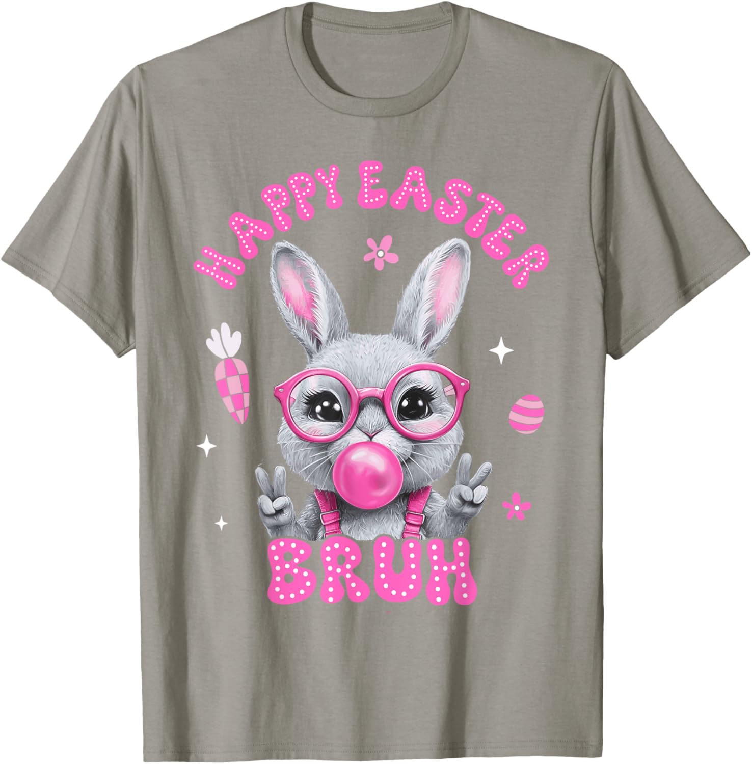 Bruh Meme Easter Day Cute Bunny Eggs Teens Boys Kids Men T-Shirt