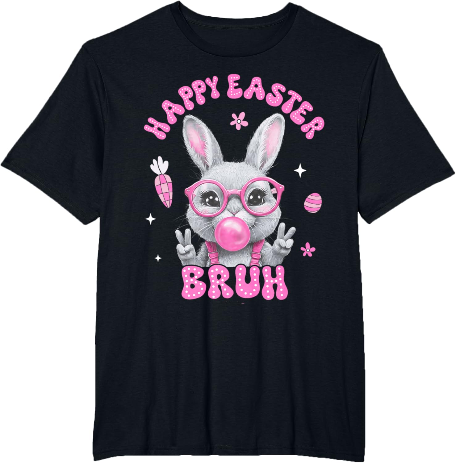 Bruh Meme Easter Day Cute Bunny Eggs Teens Boys Kids Men T-Shirt